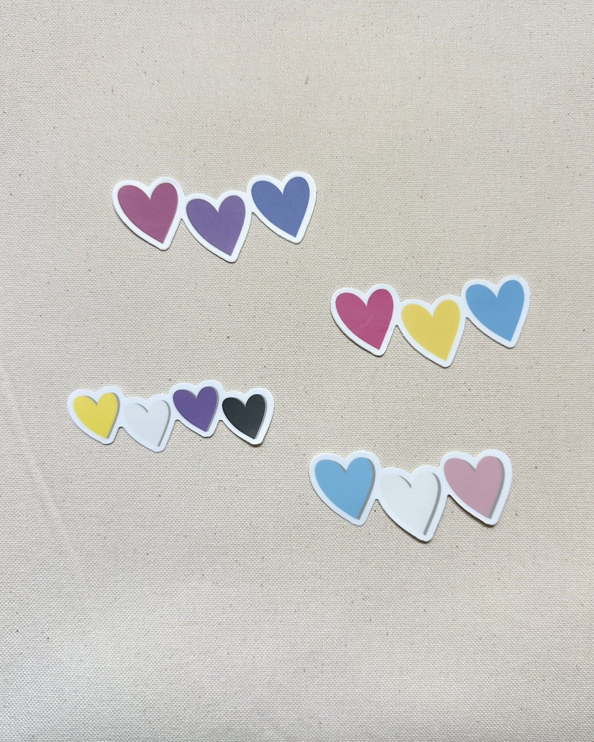 Transgender Subtle Pride Hearts Sticker (Matte)