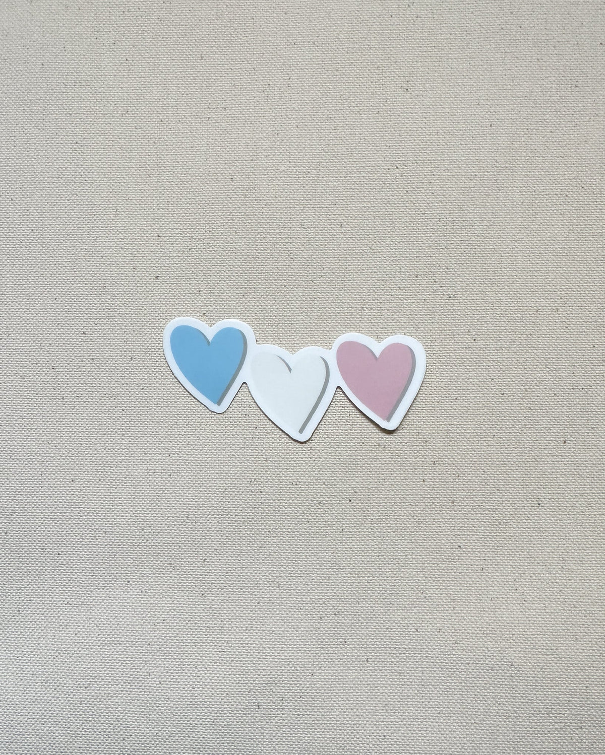 Transgender Subtle Pride Hearts Sticker (Matte)