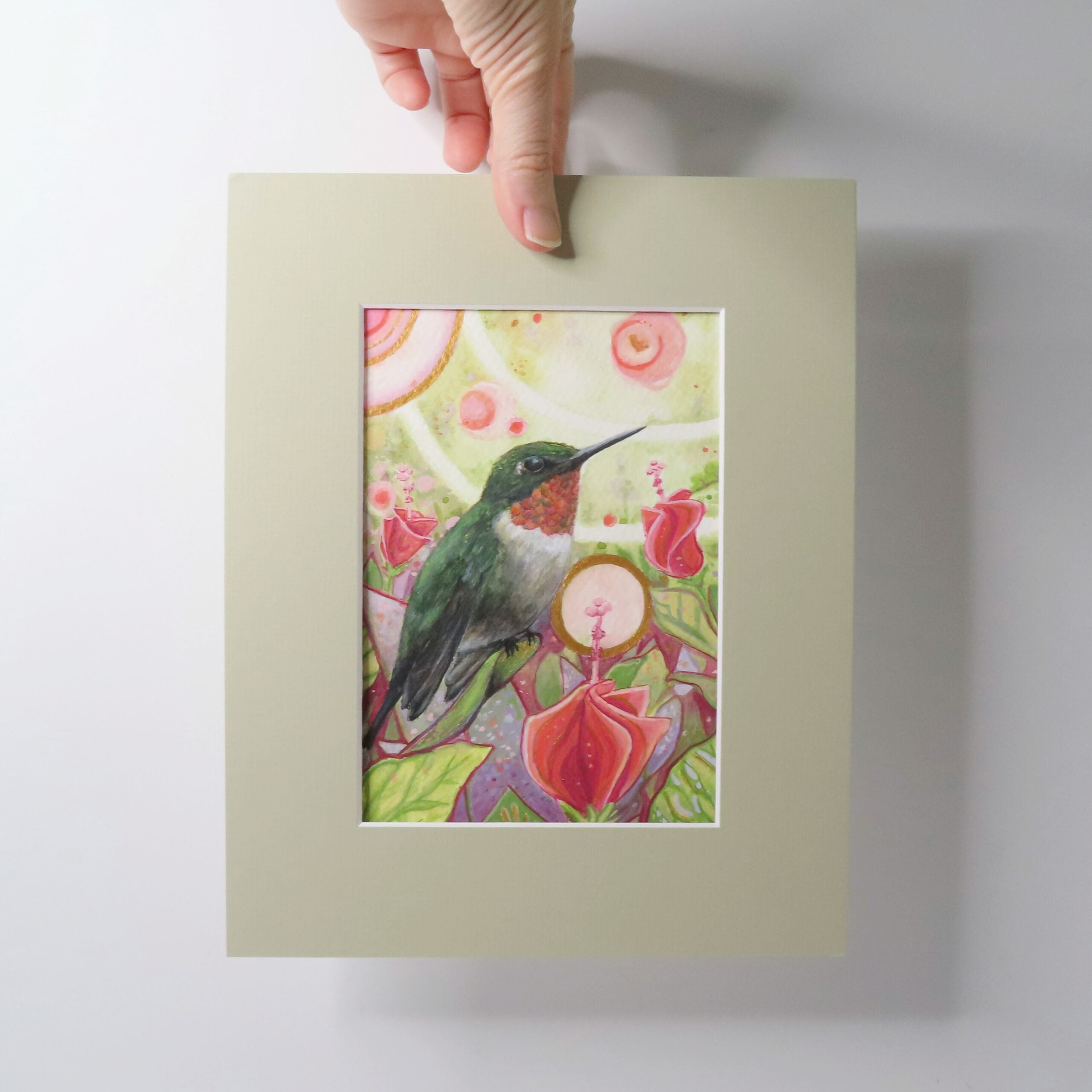 Ruby Throated Hummingbird - Original painting