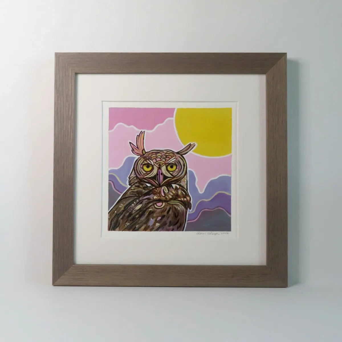 Great Horned Owl at Sunset - Original Painting