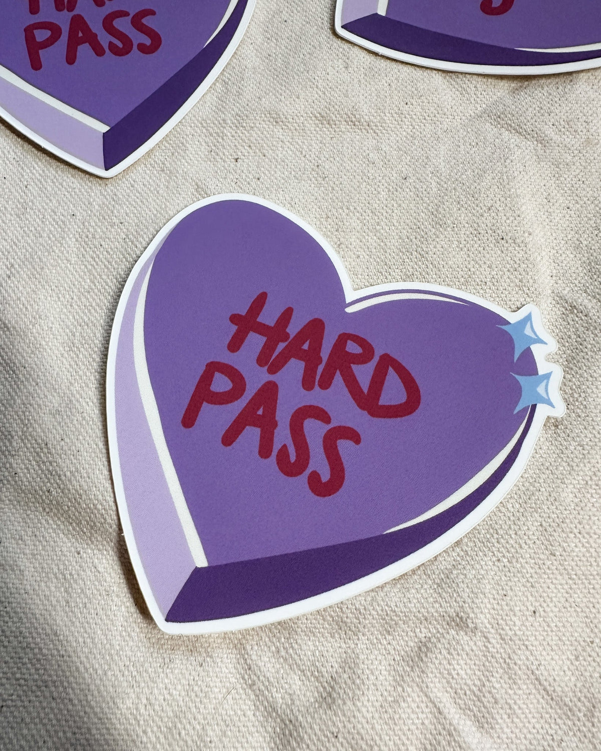 "Hard Pass" Conversation Heart Sticker (Matte)