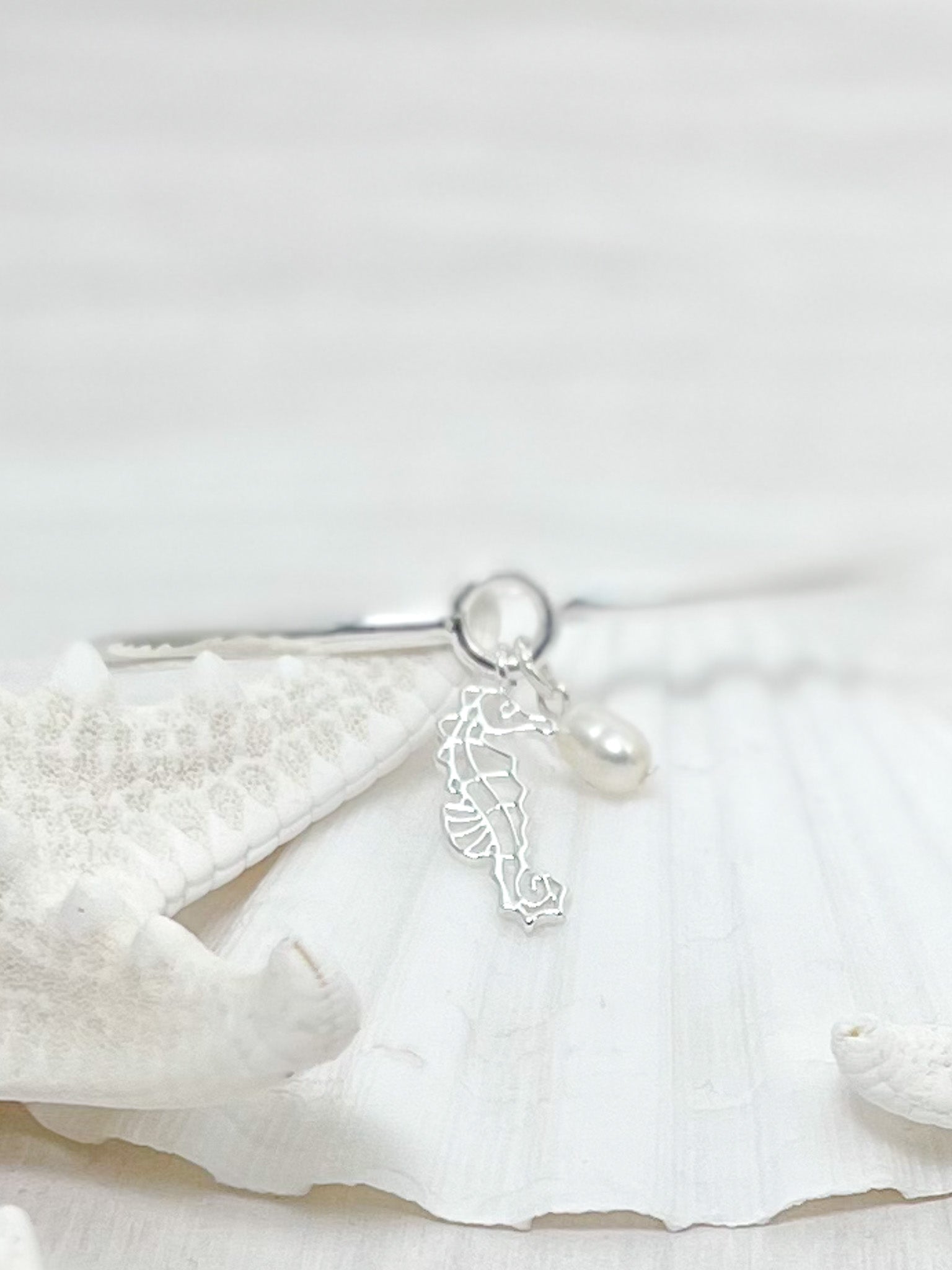 mattapoisett seahorse bangle silver