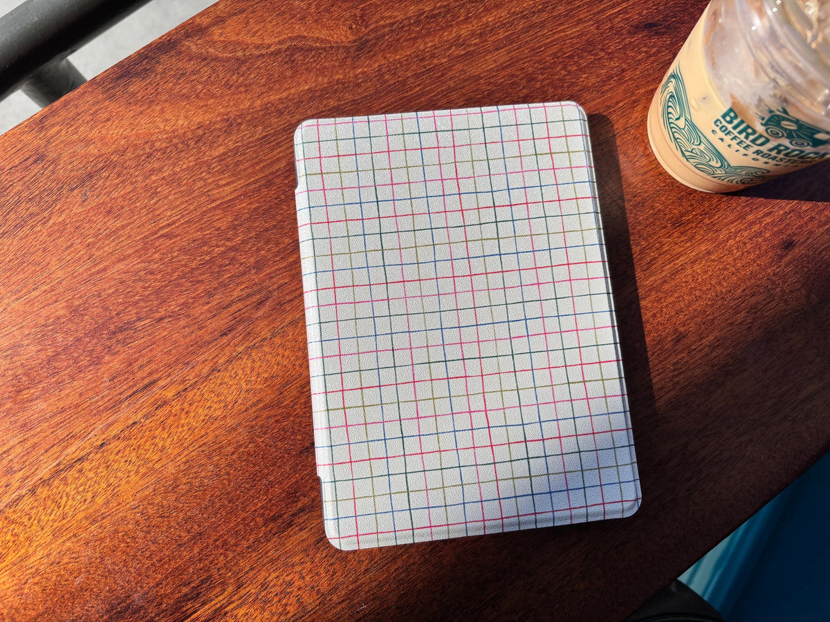 FINAL SALE - Illustrated Grid Lines Kindle Case