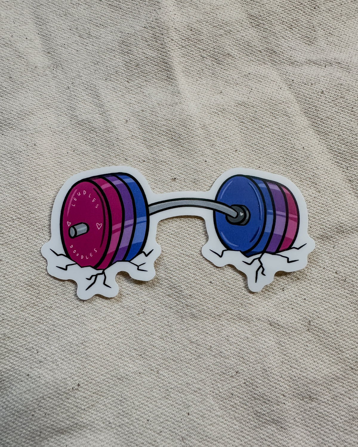 Stronger Together Subtle Pride Barbell Sticker (Matte)