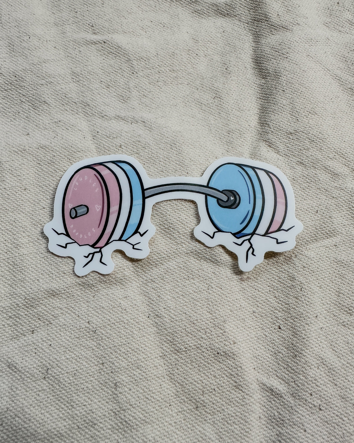 Stronger Together Subtle Pride Barbell Sticker (Matte)