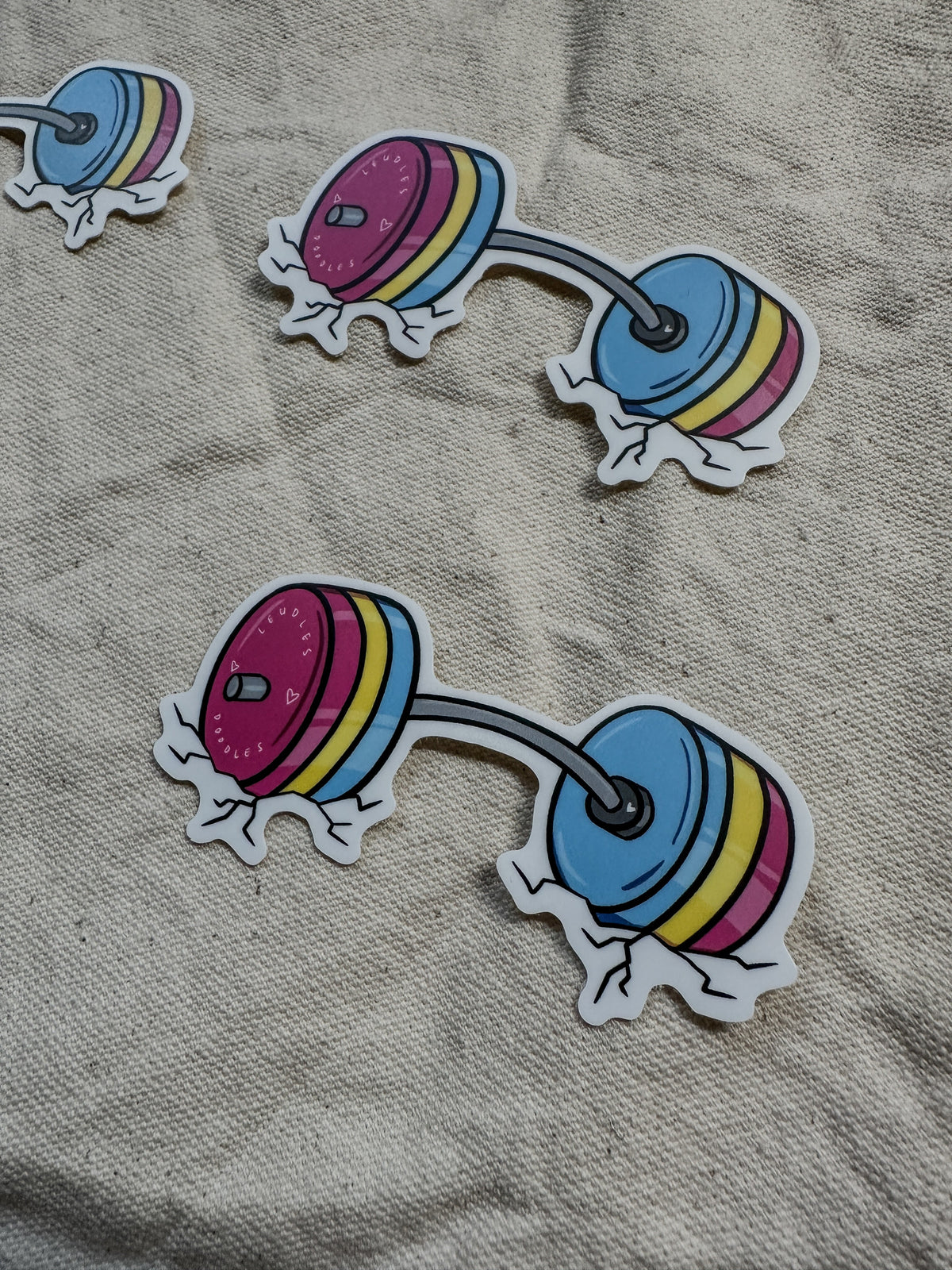 Stronger Together Subtle Pride Barbell Sticker (Matte)
