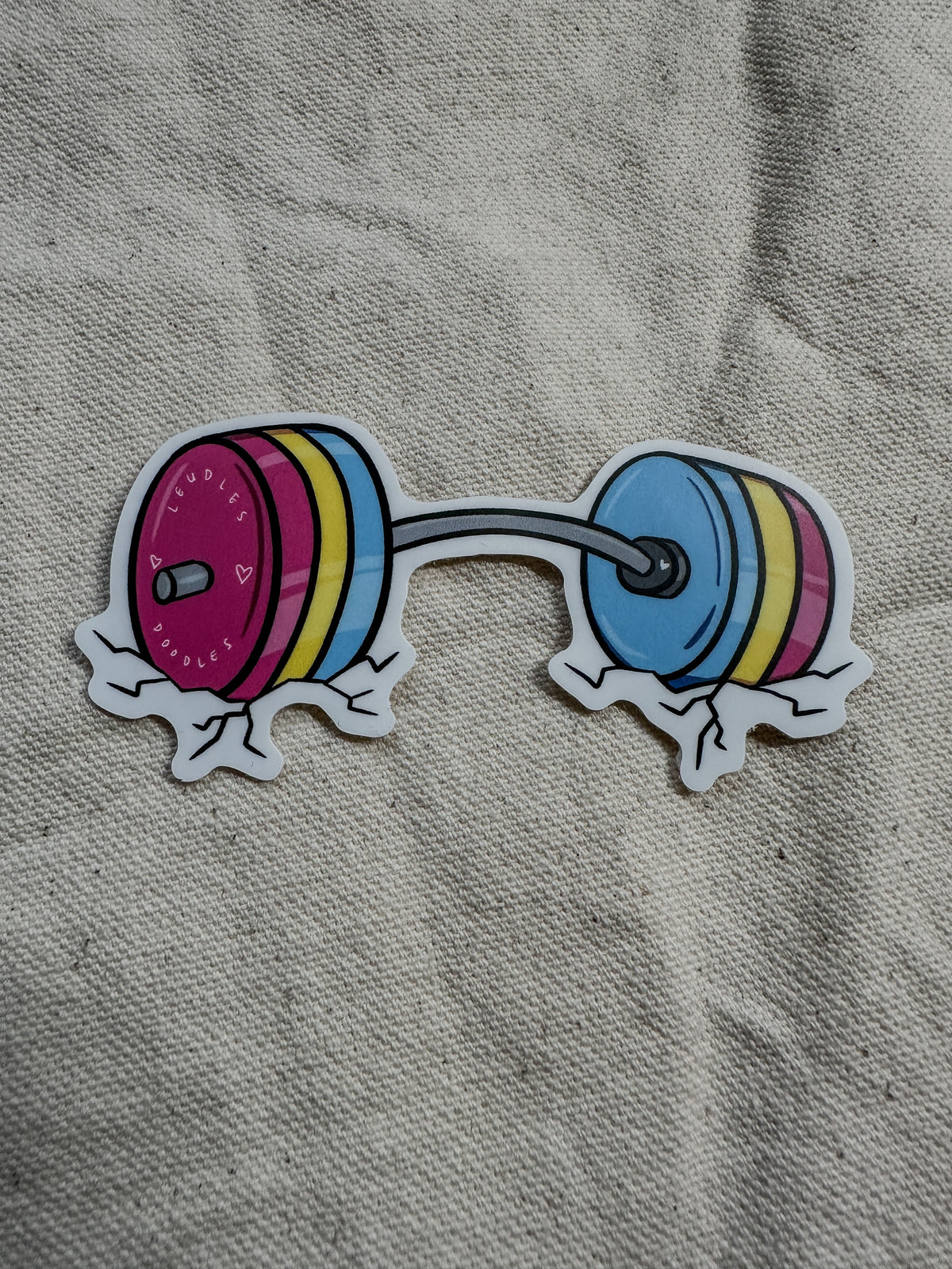 Stronger Together Subtle Pride Barbell Sticker (Matte)