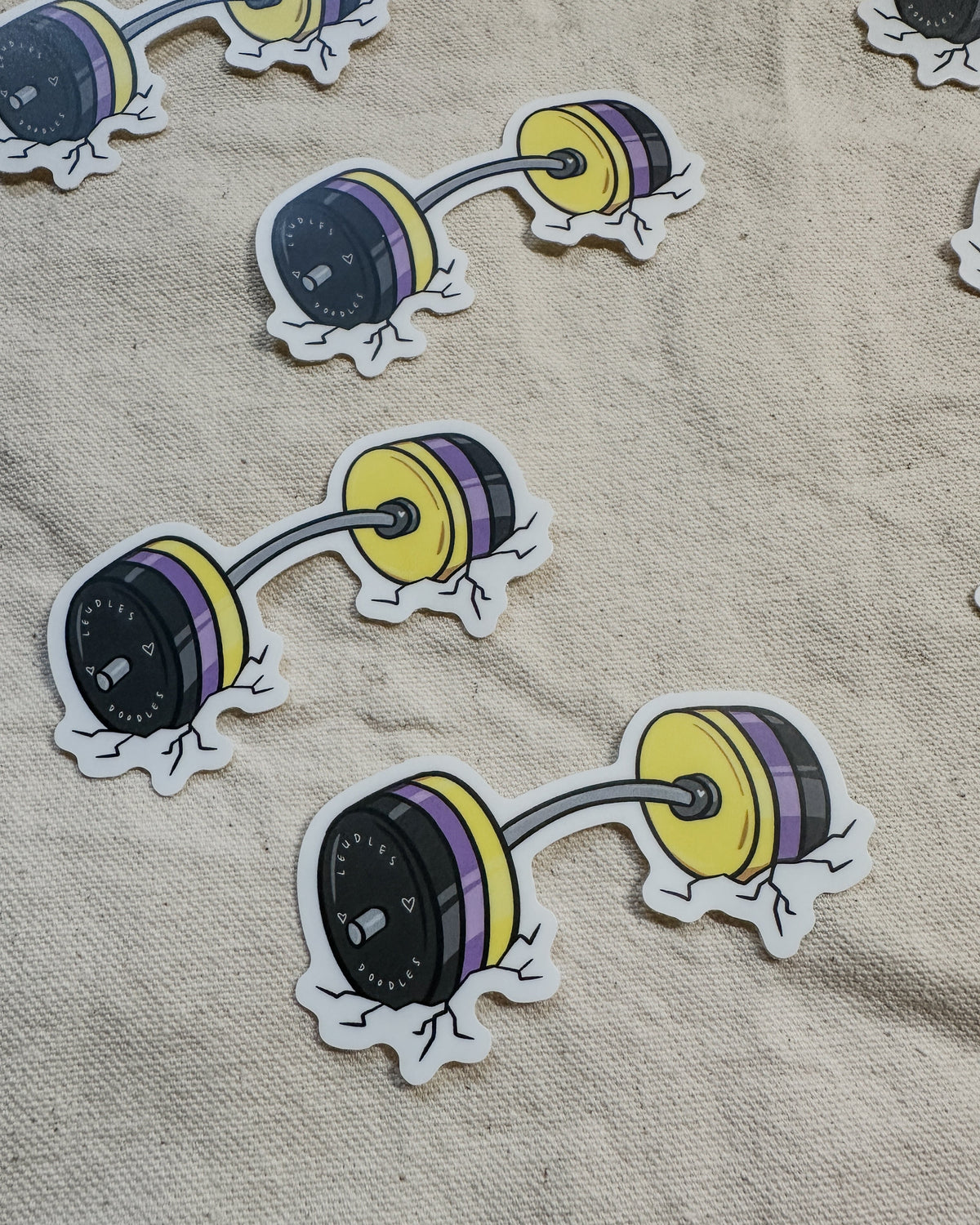 Nonbinary Subtle Pride Barbell Stickers (Matte)