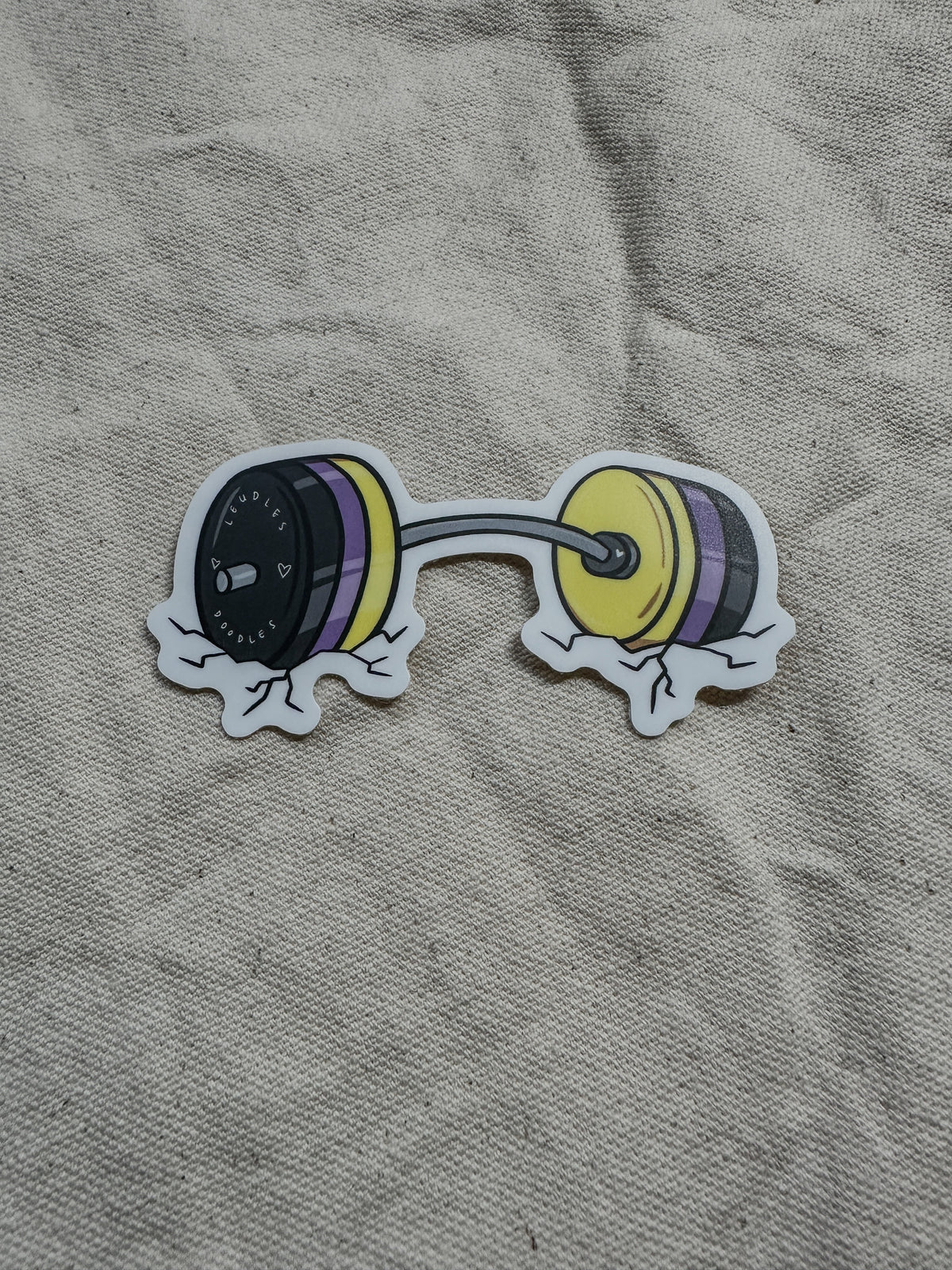 Nonbinary Subtle Pride Barbell Stickers (Matte)