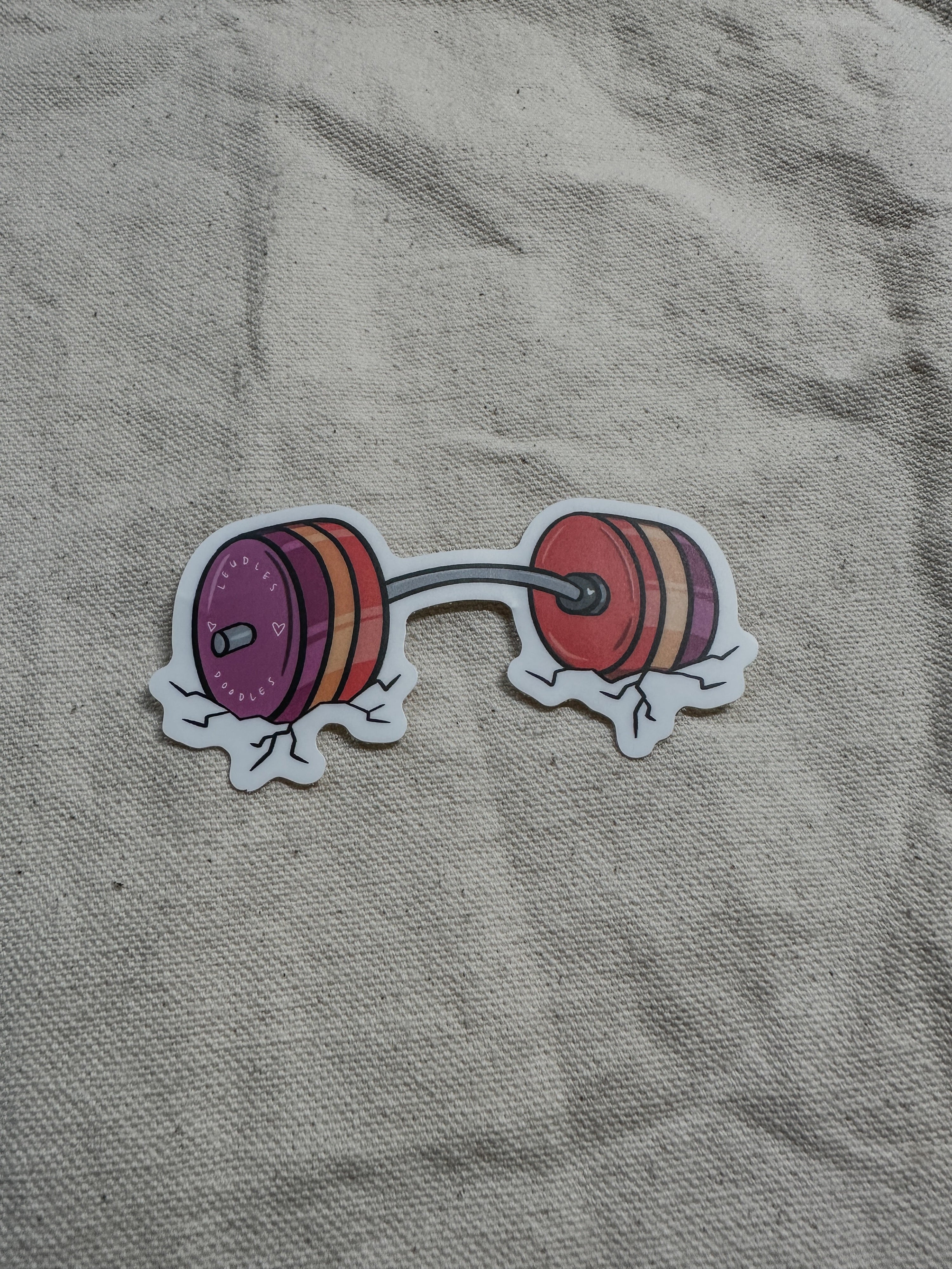 Lesbian Subtle Pride Barbell Stickers (Matte)