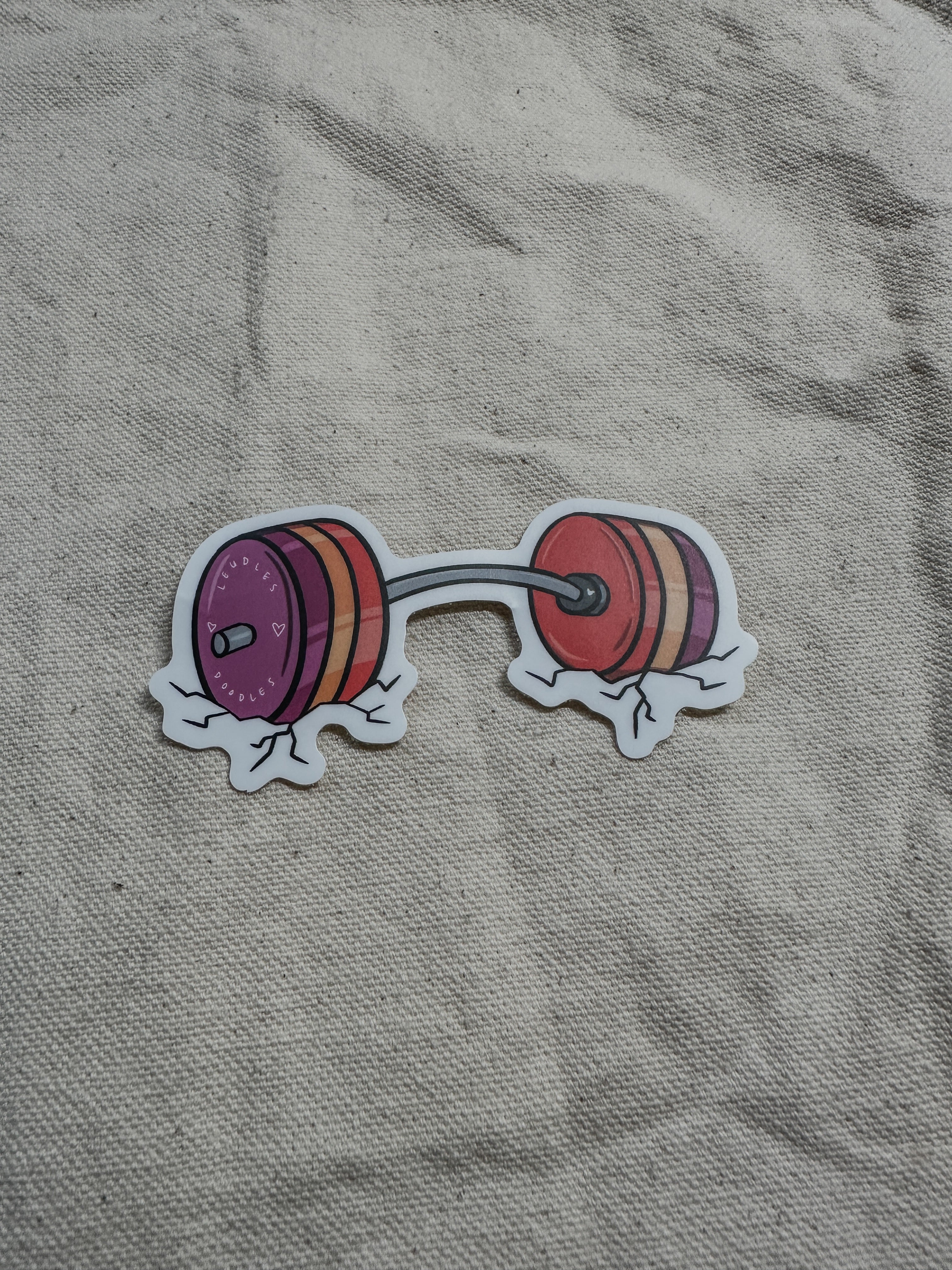 Stronger Together Subtle Pride Barbell Sticker (Matte)