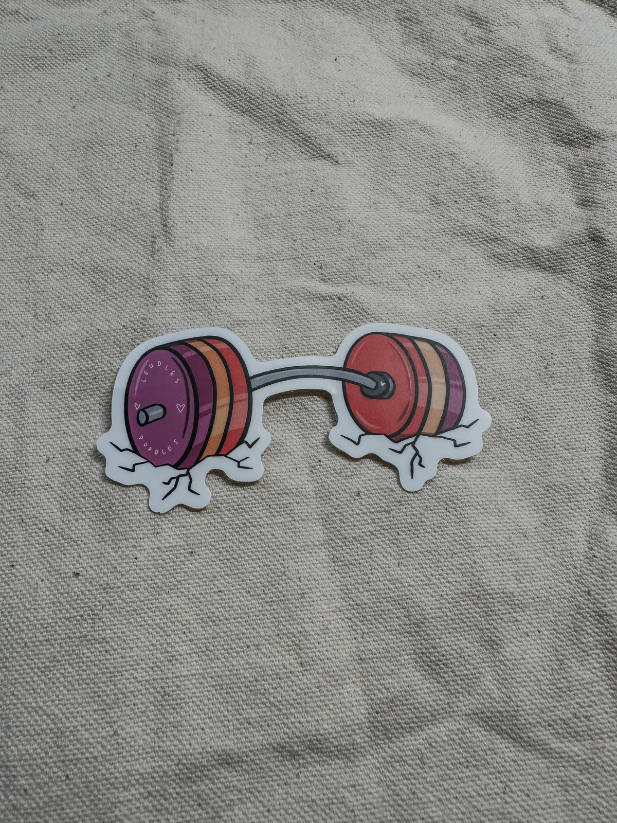 Stronger Together Subtle Pride Barbell Sticker (Matte)