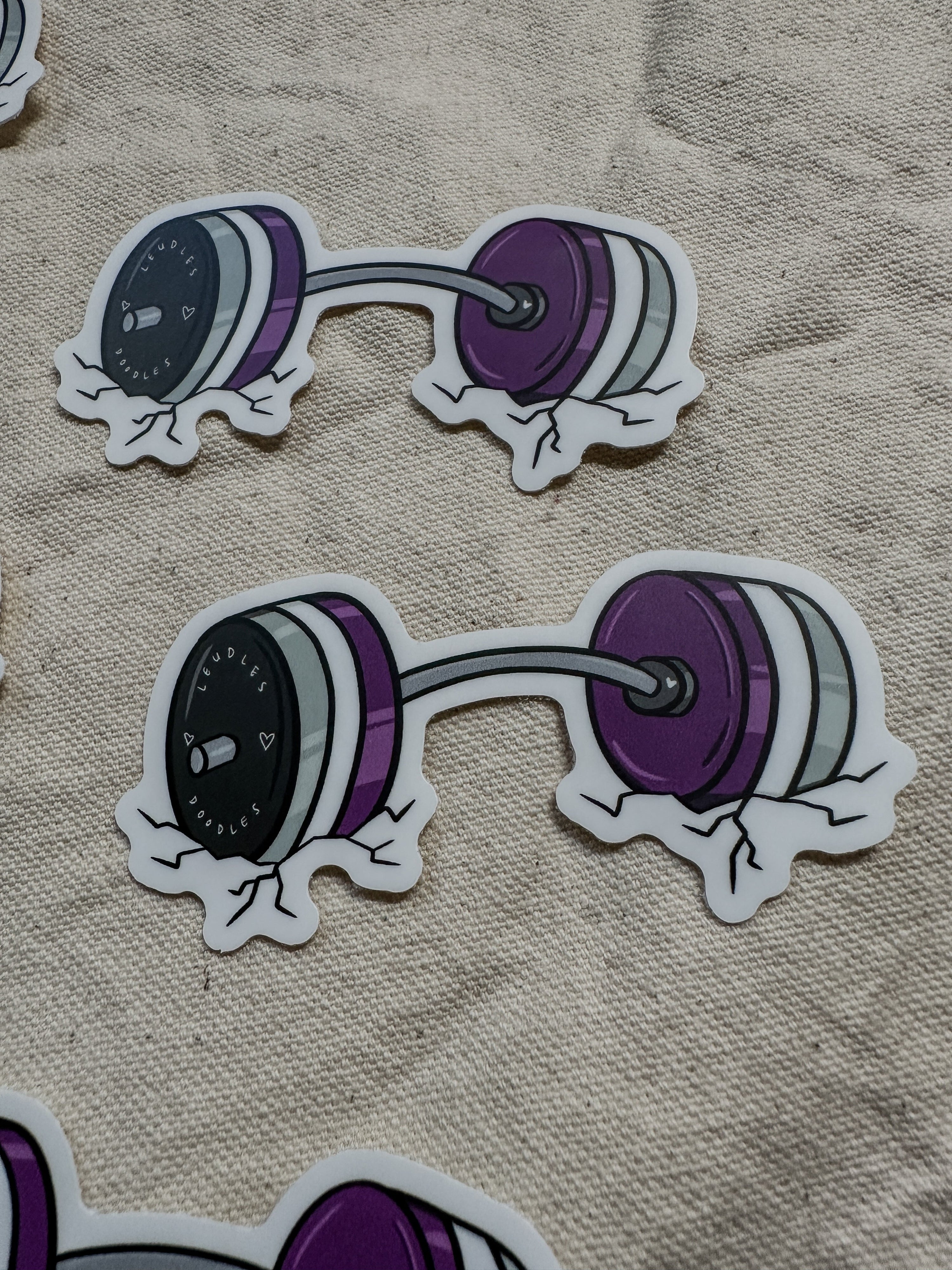 Asexual Subtle Pride Barbell Sticker (Matte)