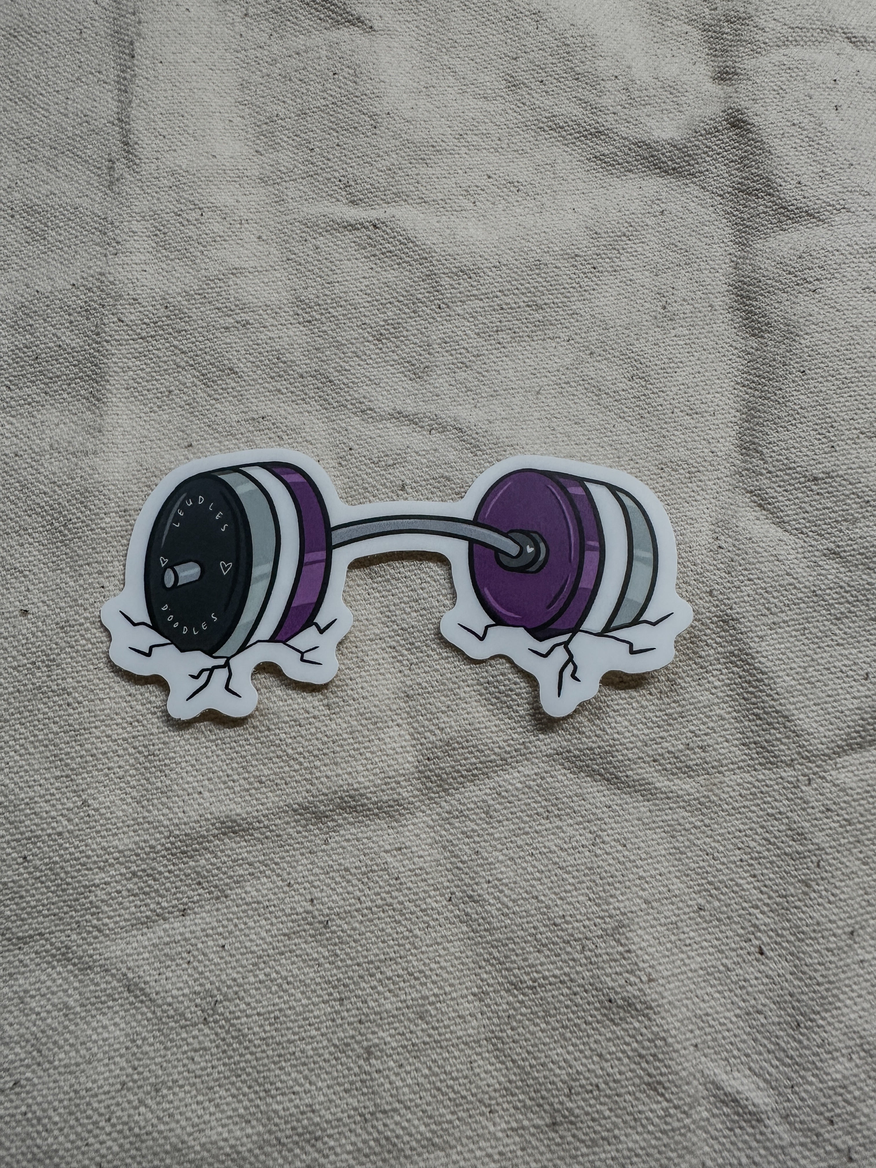 Asexual Subtle Pride Barbell Sticker (Matte)