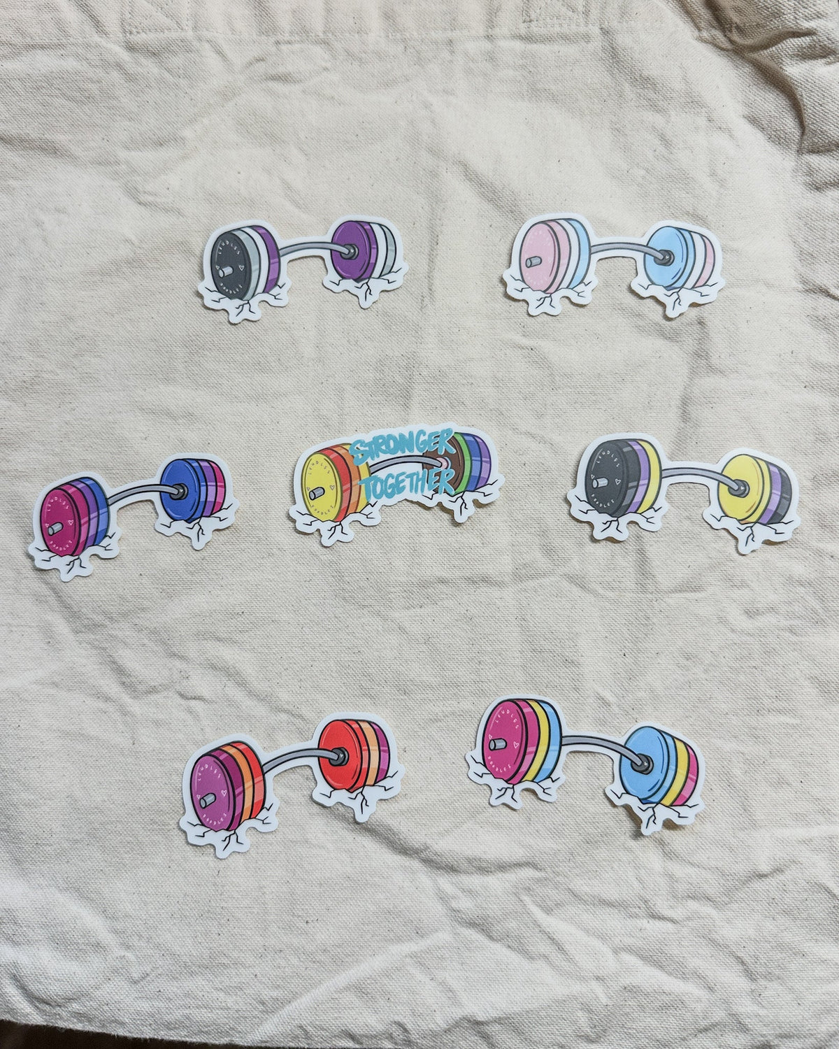 Lesbian Subtle Pride Barbell Stickers (Matte)