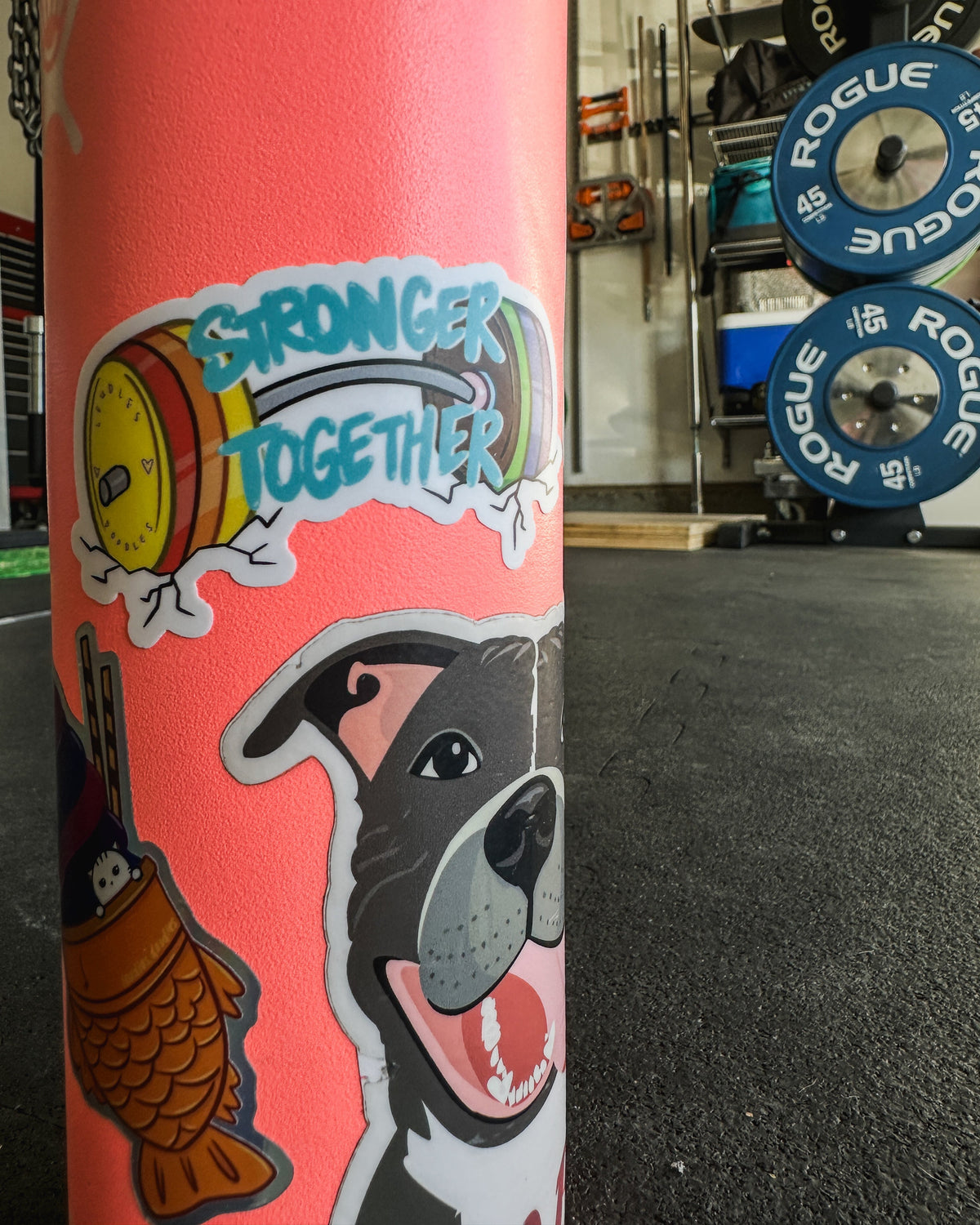 Stronger Together Subtle Pride Barbell Sticker (Matte)