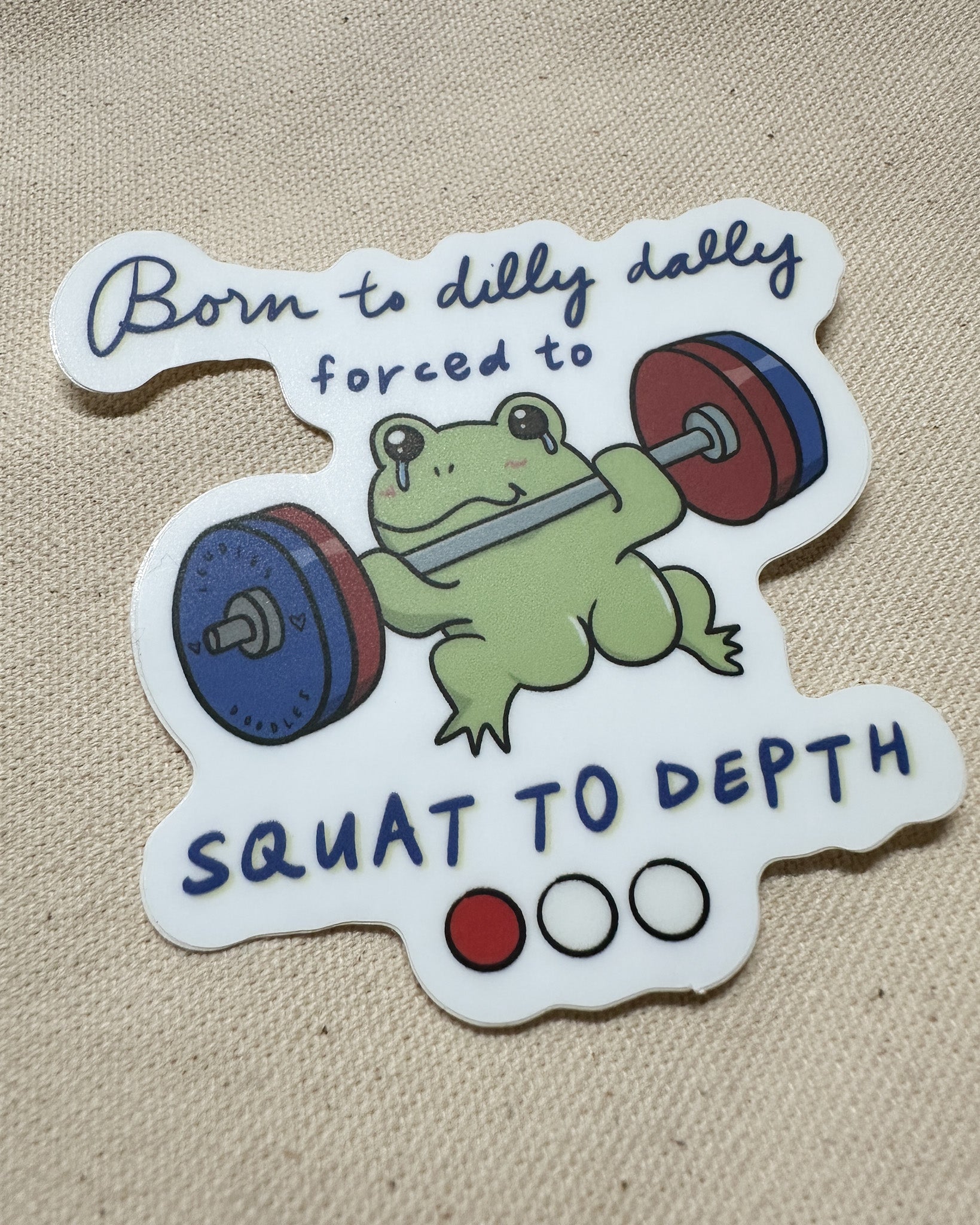 Dilly Dally Powerlifting Frog Squat Sticker (Matte)
