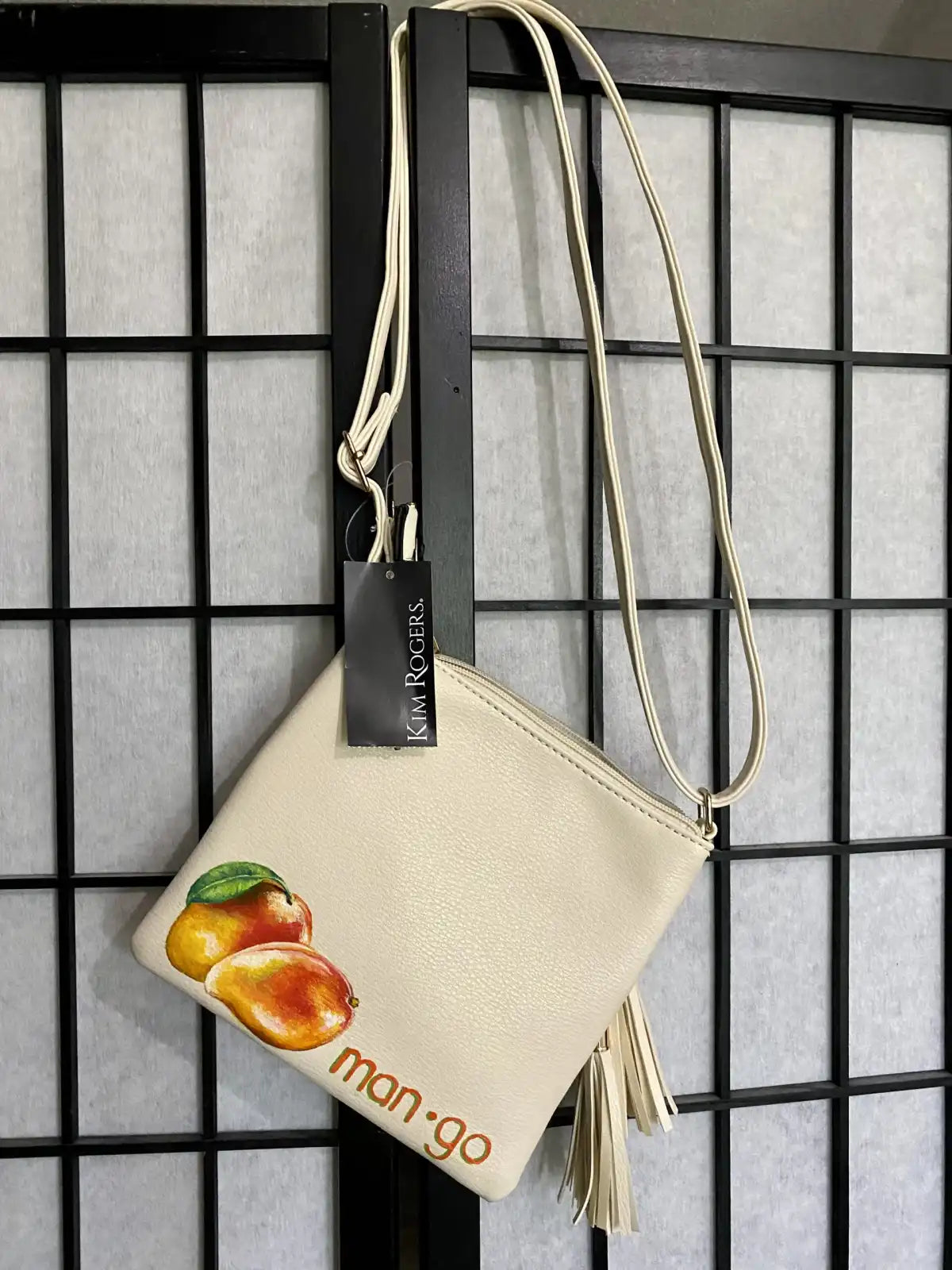 Tropical painted purse: "Man.Go & Pa.Pa.Ya"