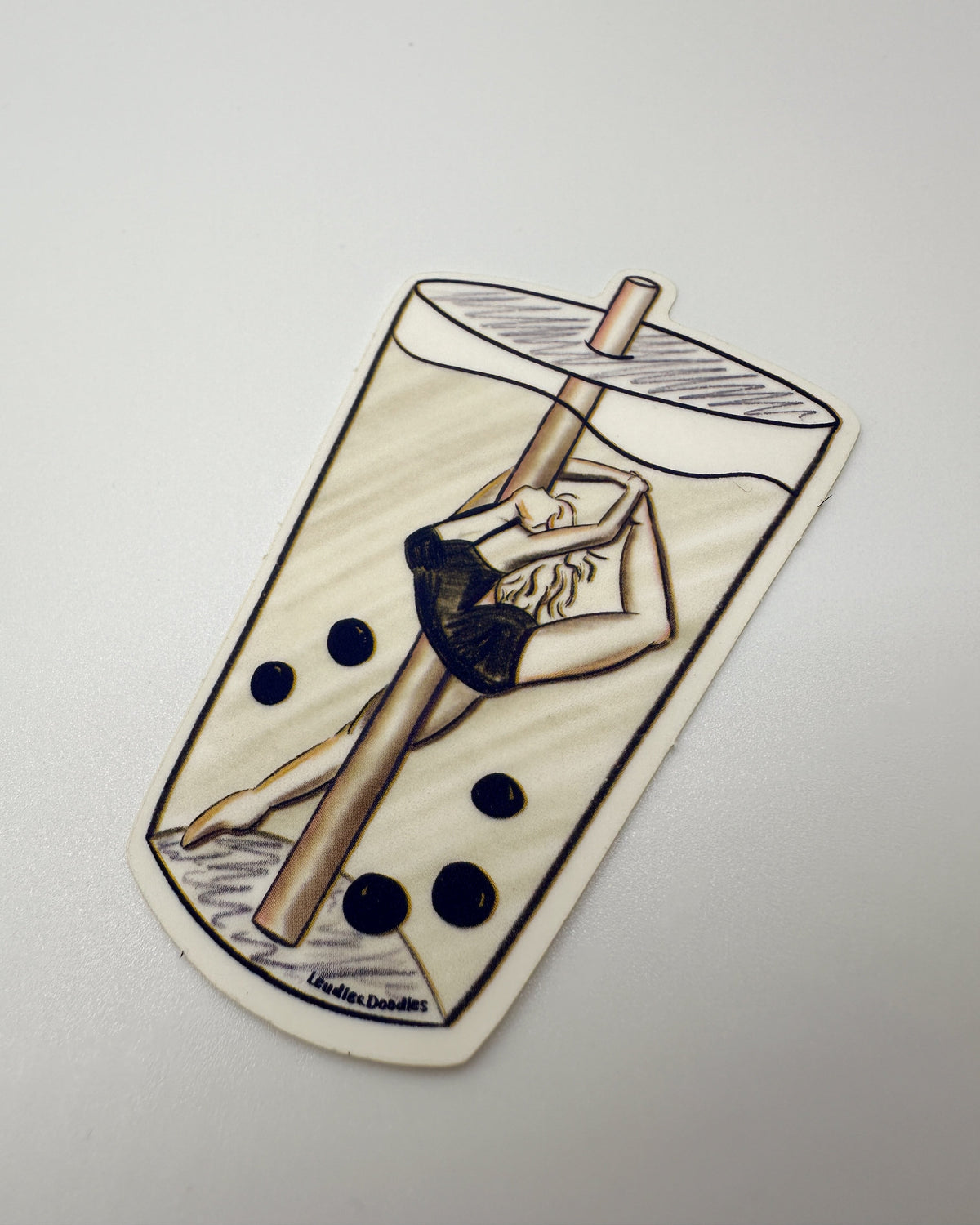 Boba Pearl Dancer Sticker (Matte Translucent)