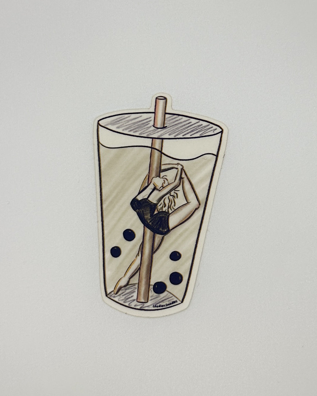 Boba Pearl Dancer Sticker (Matte Translucent)
