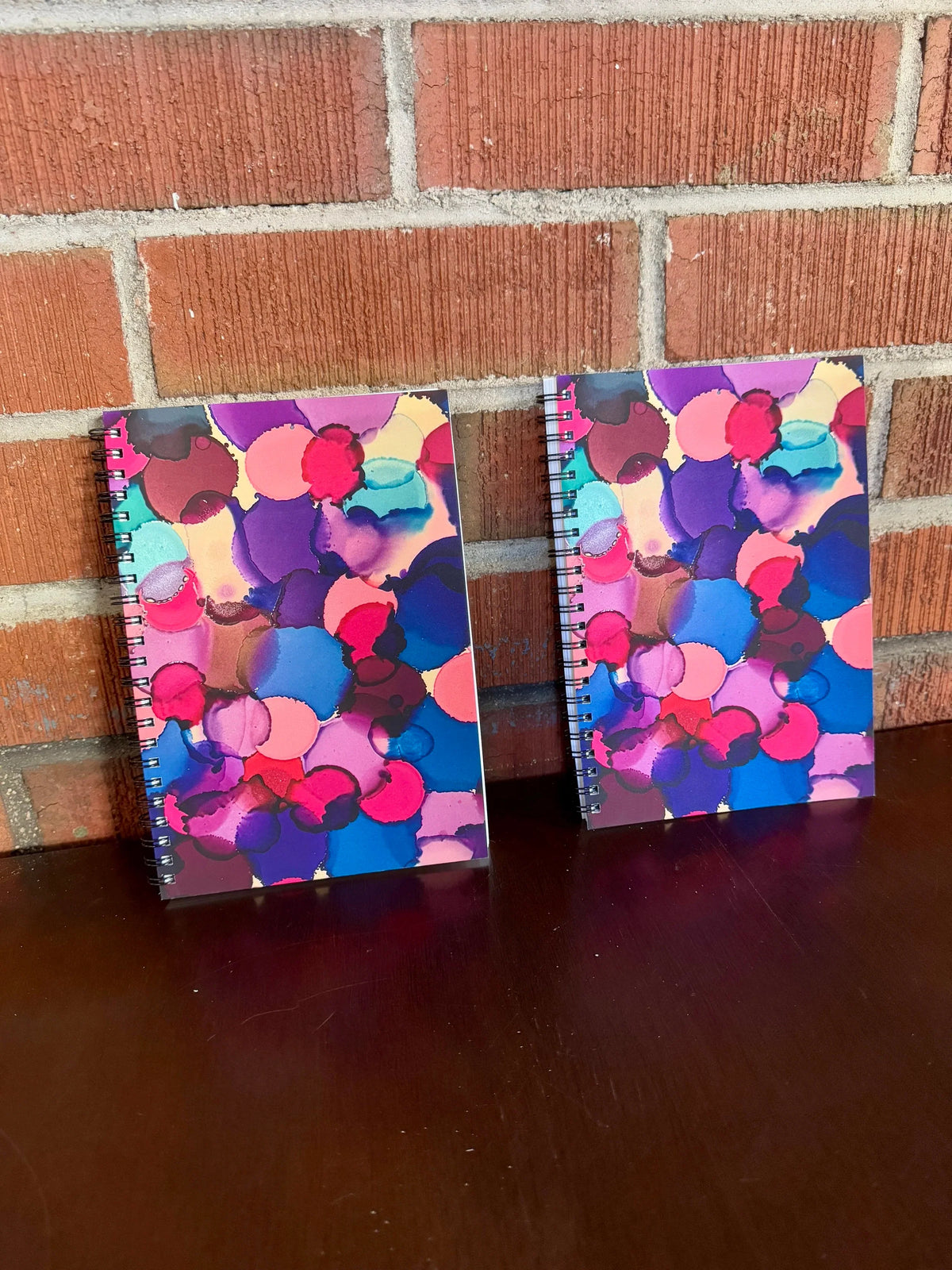 Blue, Pink, Purple Dots Soft Touch Cover Spiral Journal - 5.5"x8"