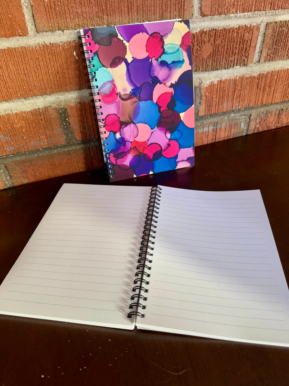 Blue, Pink, Purple Dots Soft Touch Cover Spiral Journal - 5.5"x8"