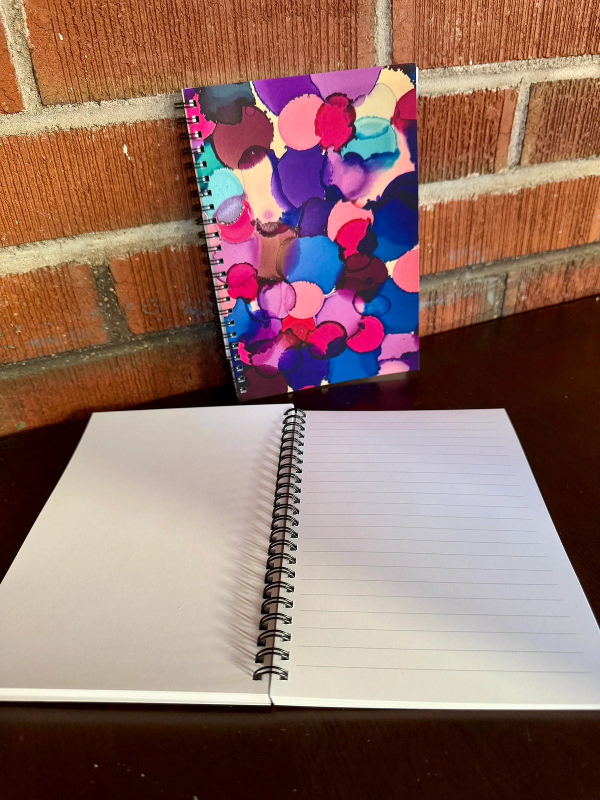 Blue, Pink, Purple Dots Soft Touch Cover Spiral Journal - 5.5"x8"