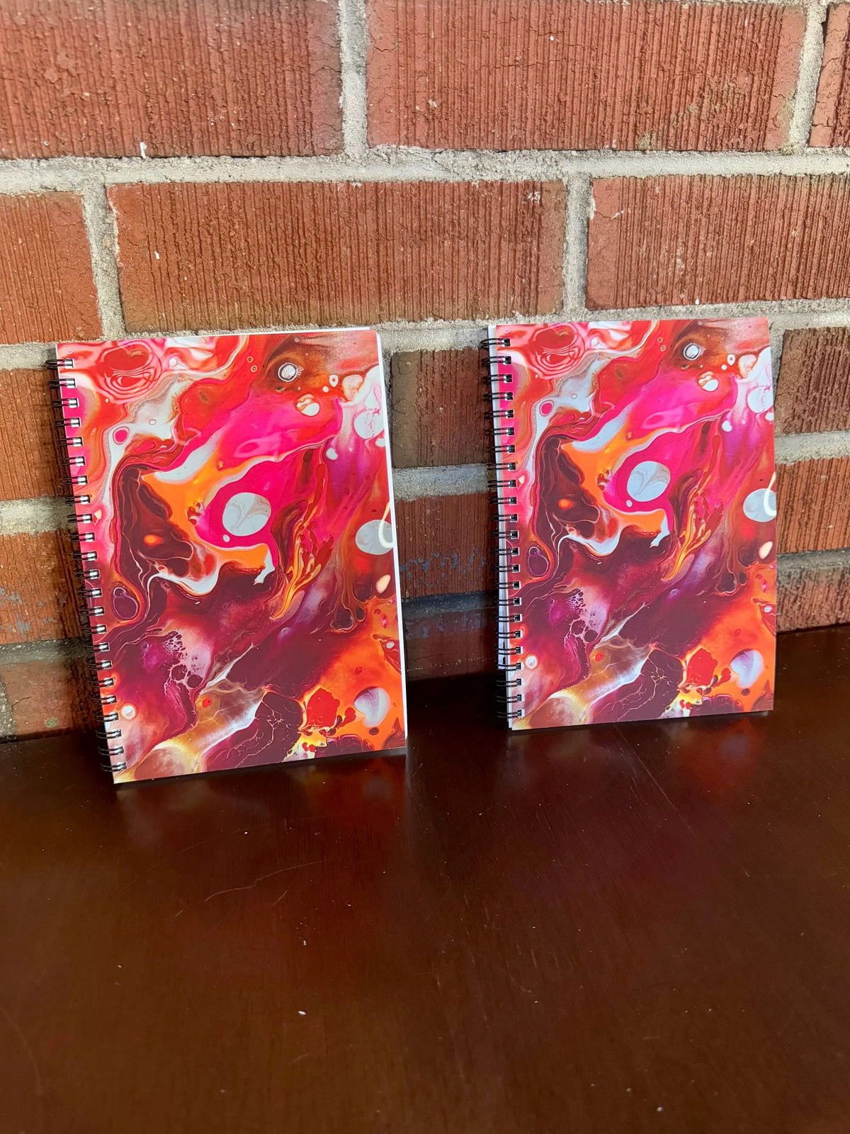 Orange and Pink Soft Touch Cover Spiral Journal - 5.5"x8"