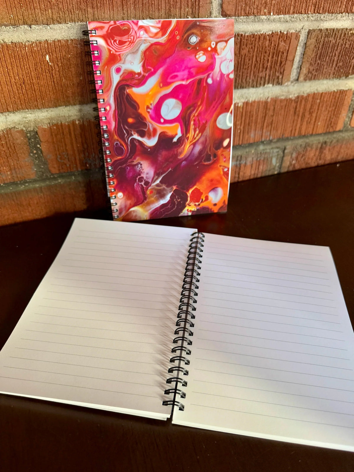 Orange and Pink Soft Touch Cover Spiral Journal - 5.5"x8"