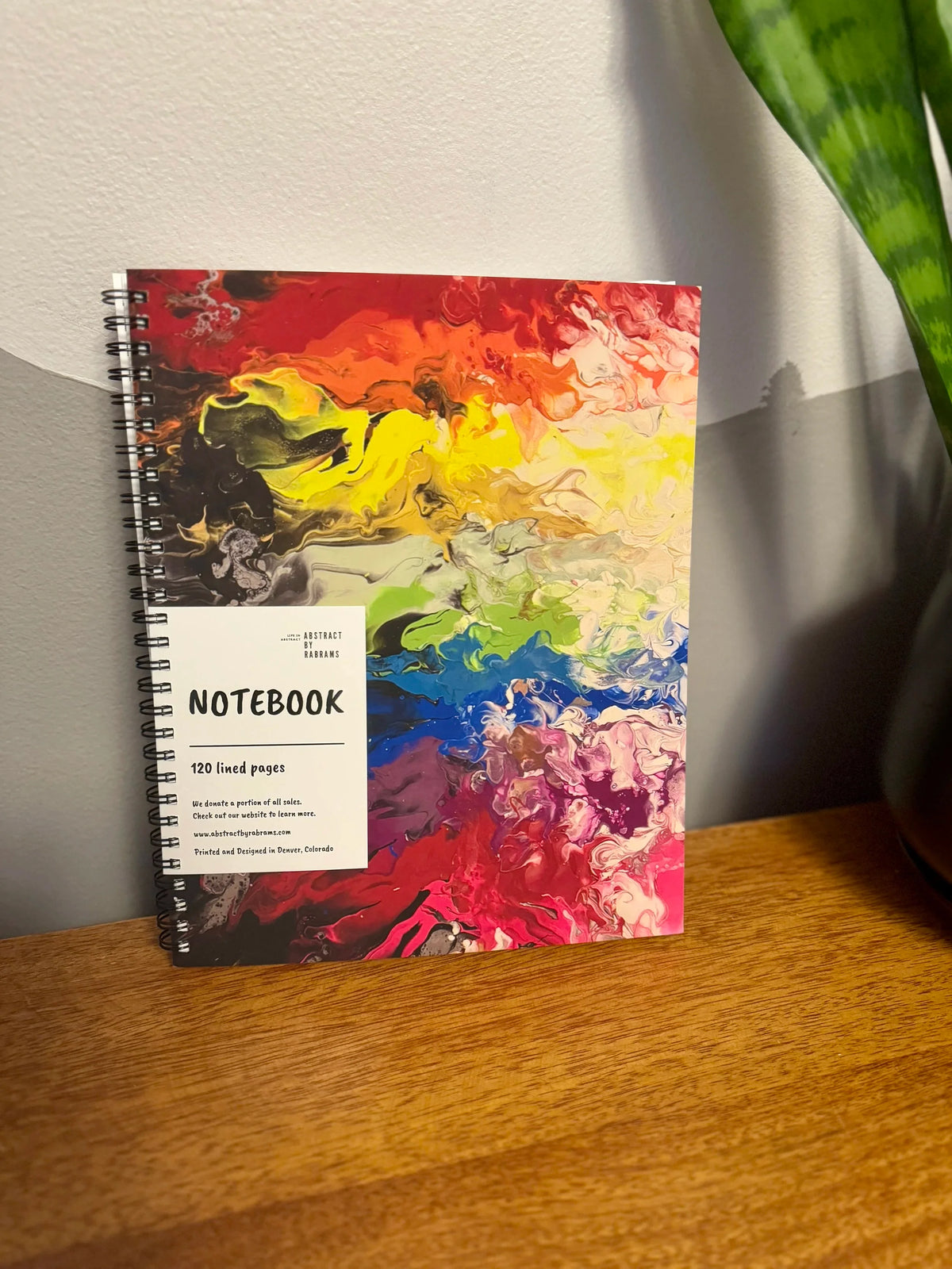 Fiery Rainbow Soft Touch Cover Spiral Journal - 8"x10"