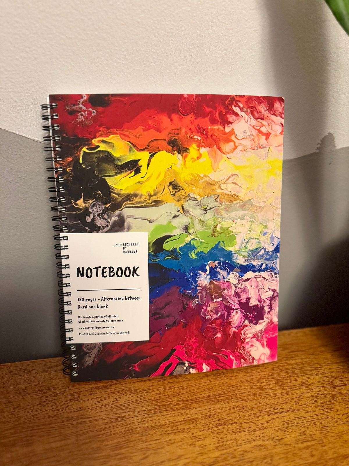 Fiery Rainbow Soft Touch Cover Spiral Journal - 8"x10"