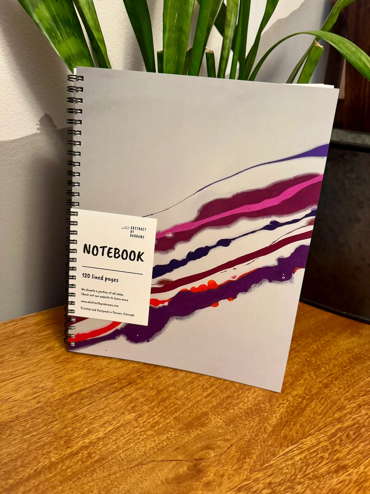 Pink and Purple Soft Touch Cover Spiral Journal - 8"x10"