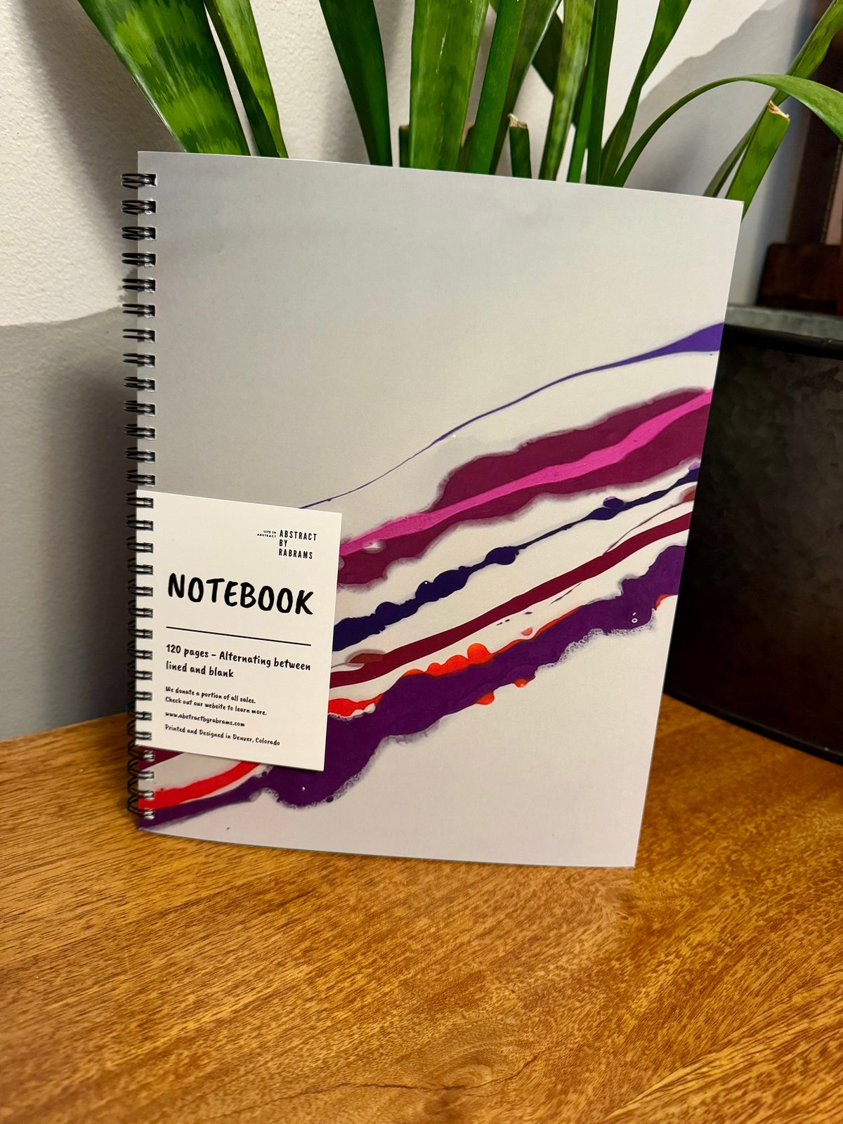Pink and Purple Soft Touch Cover Spiral Journal - 8"x10"