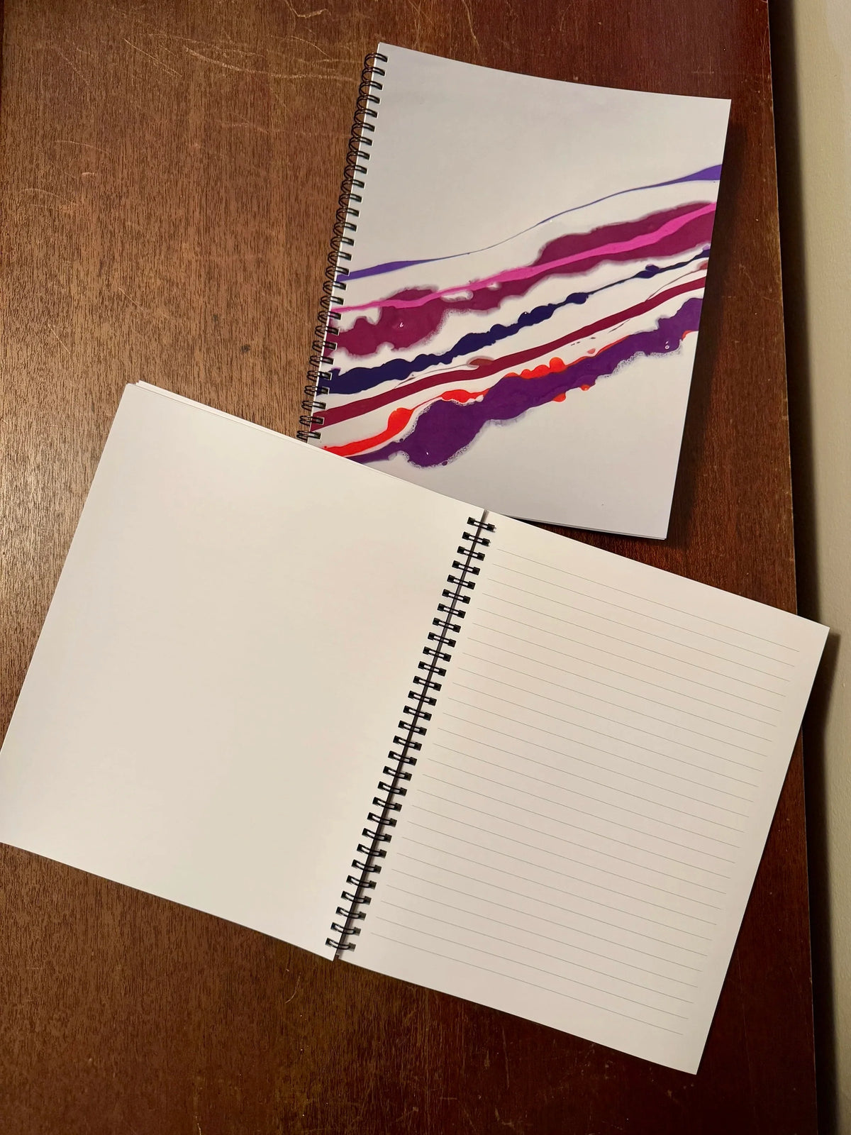 Pink and Purple Soft Touch Cover Spiral Journal - 8"x10"