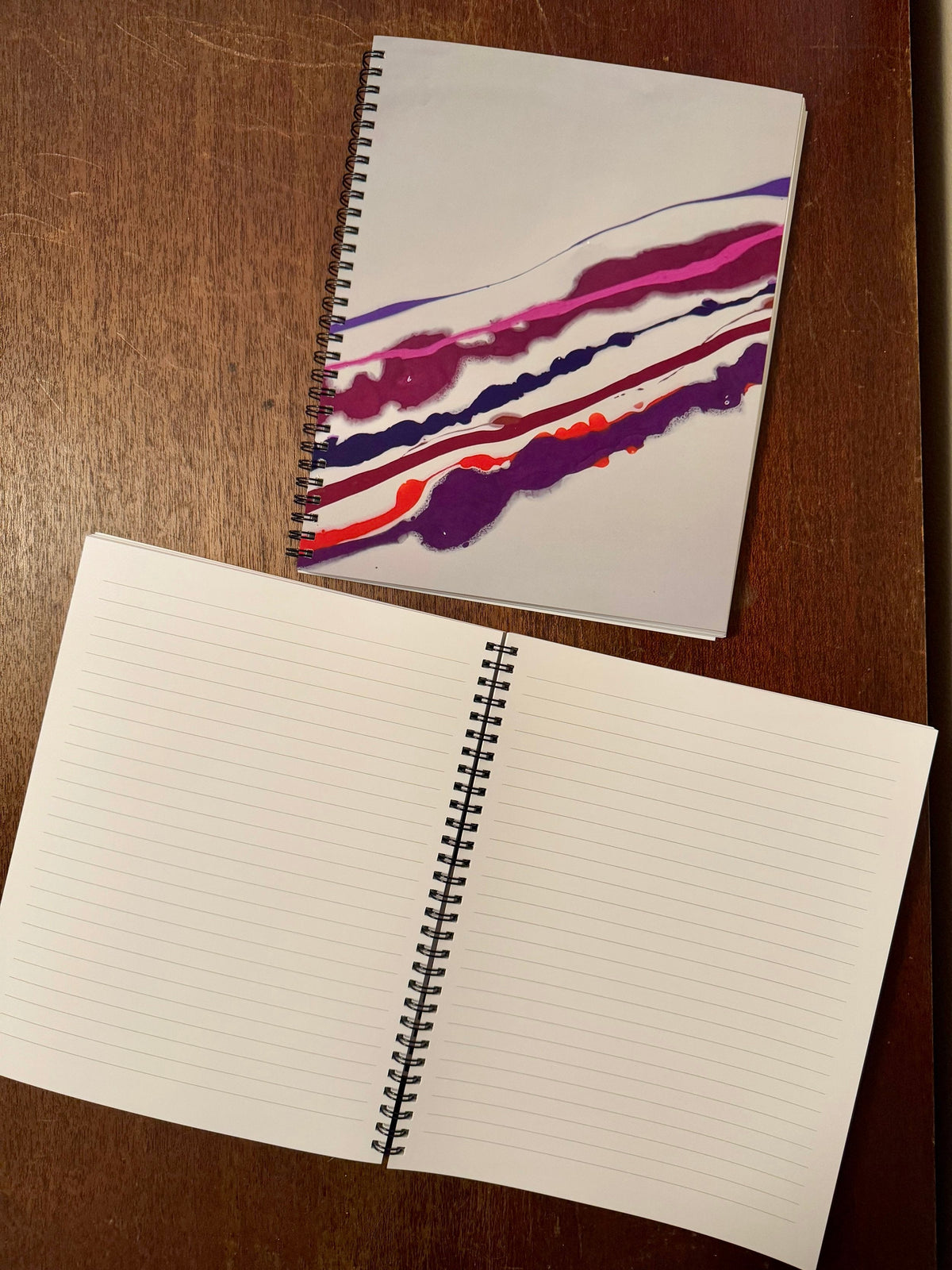 Pink and Purple Soft Touch Cover Spiral Journal - 8"x10"