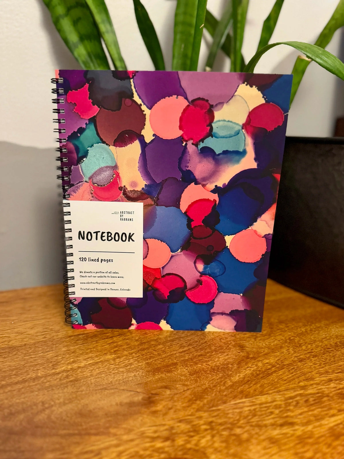 Blue, Pink, Purple Dots Soft Touch Cover Spiral Journal - 8"x10"