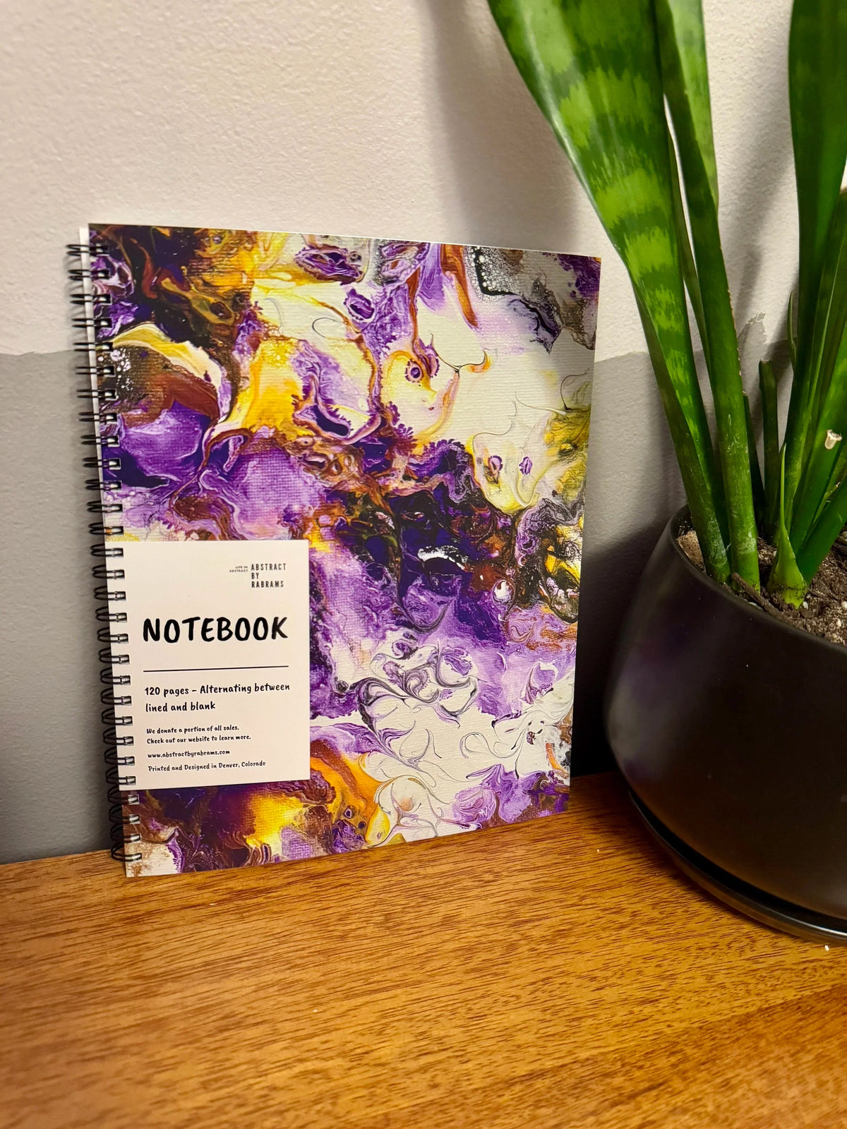 Purple and Yellow Soft Touch Cover Spiral Journal - 8"x10" - Nonbinary