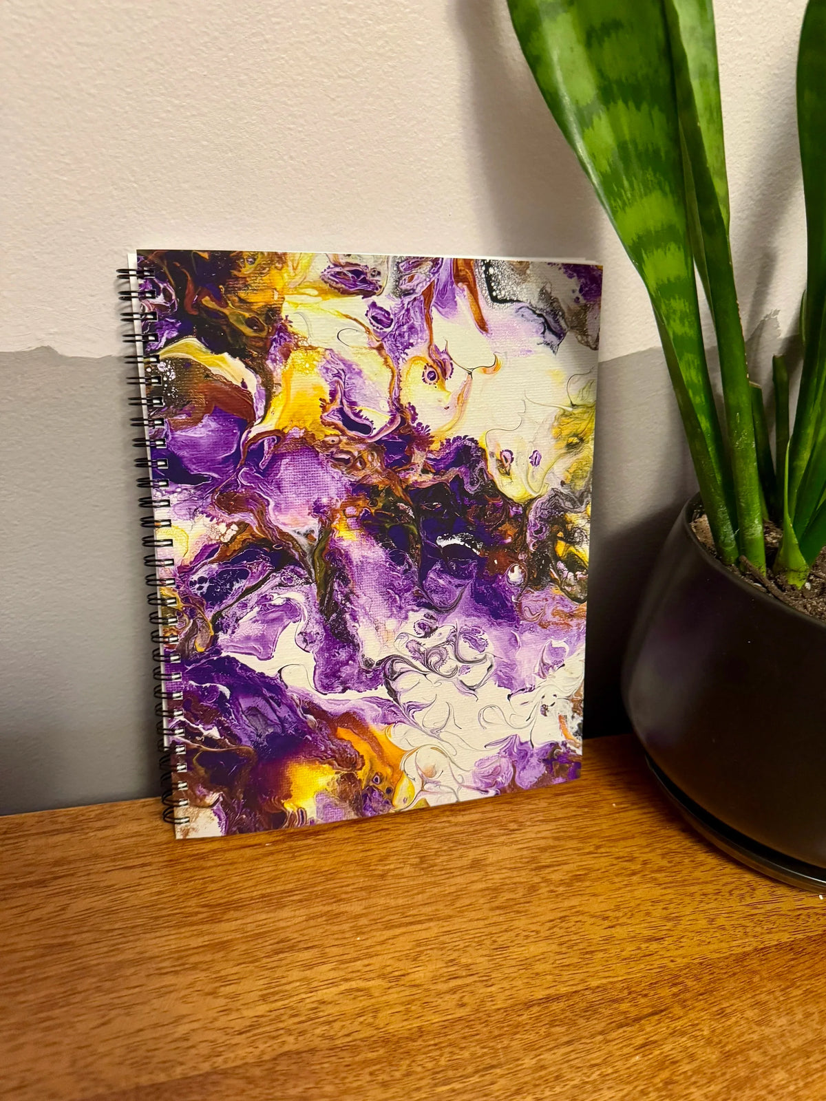 Purple and Yellow Soft Touch Cover Spiral Journal - 8"x10" - Nonbinary