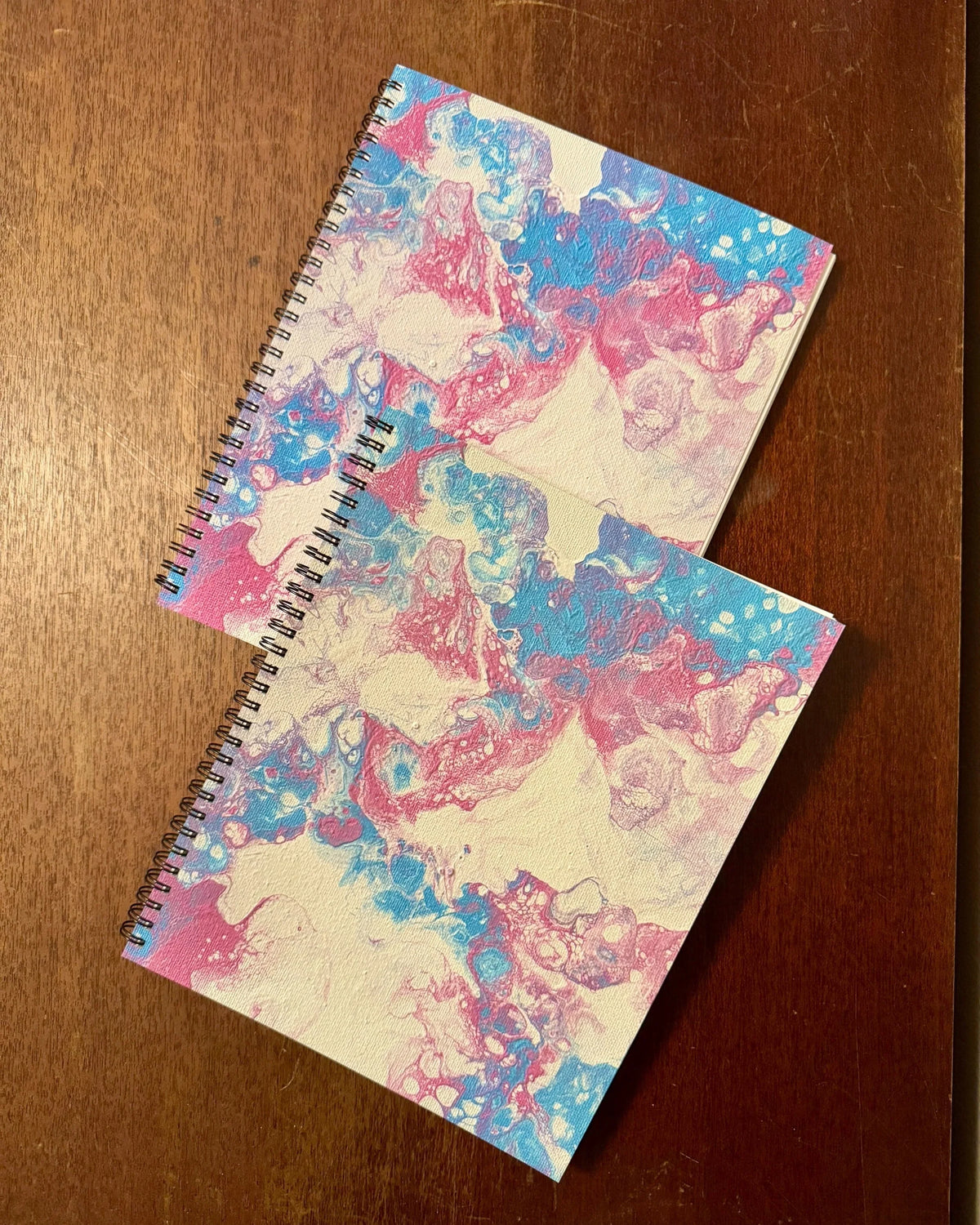 Blue and Pink Soft Touch Cover Spiral Journal - 8"x10" - Trans Pride