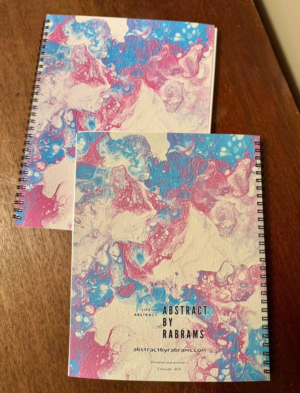 Blue and Pink Soft Touch Cover Spiral Journal - 8"x10" - Trans Pride