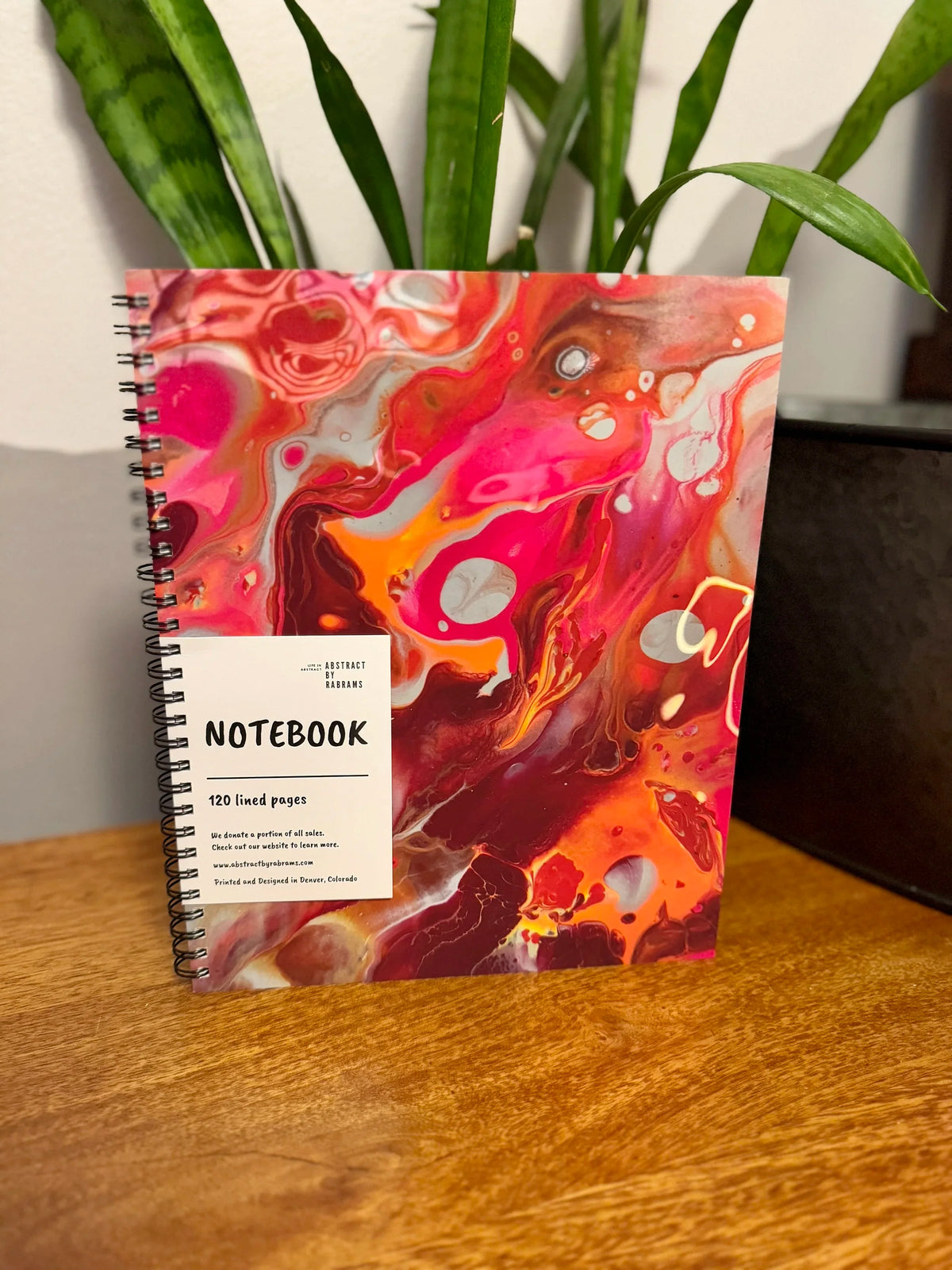 Orange and Pink Soft Touch Cover Spiral Journal - 8"x10"