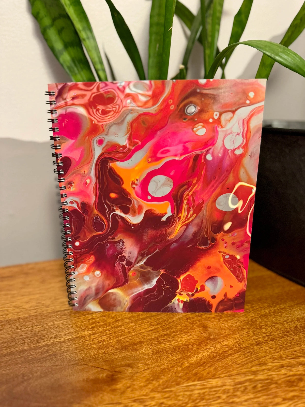 Orange and Pink Soft Touch Cover Spiral Journal - 8"x10"