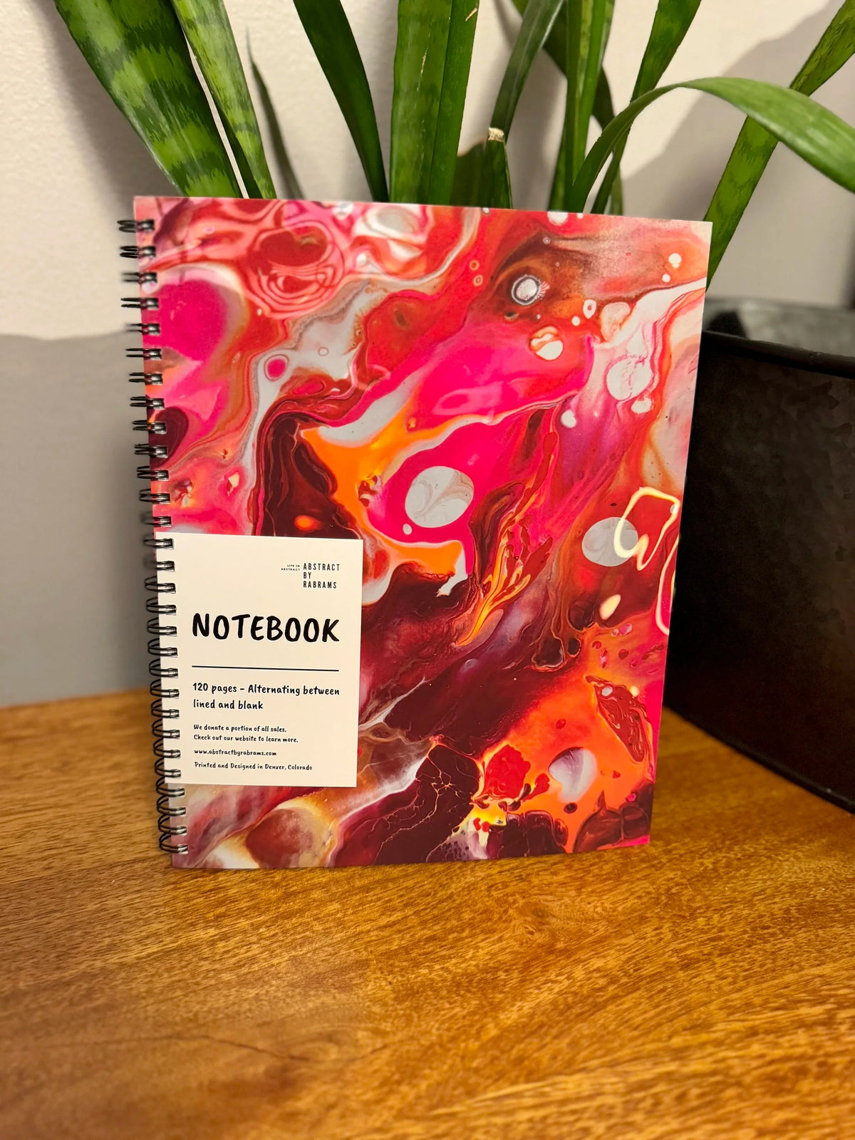 Orange and Pink Soft Touch Cover Spiral Journal - 8"x10"