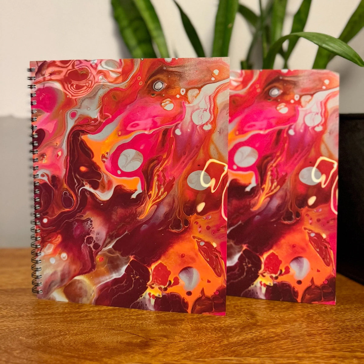 Orange and Pink Soft Touch Cover Spiral Journal - 8"x10"