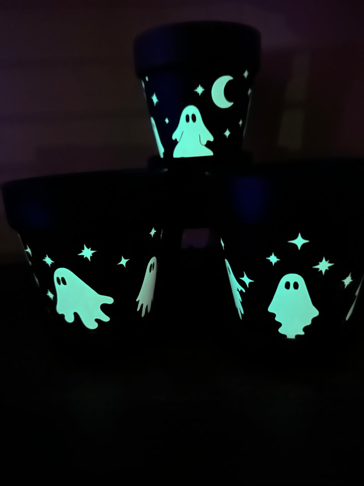 glowing ghost planters for halloween