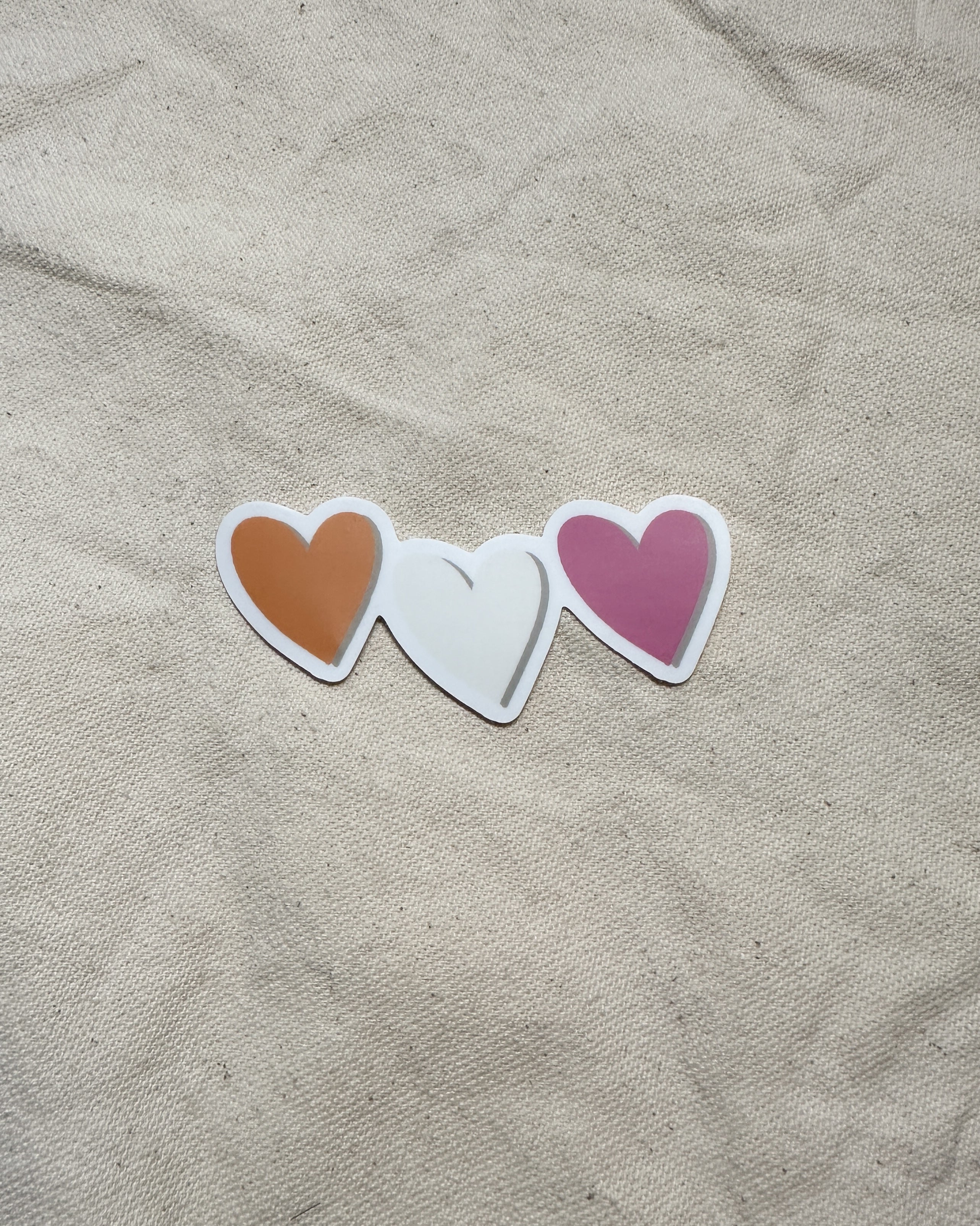 Lesbian Subtle Pride Hearts Sticker (Matte)