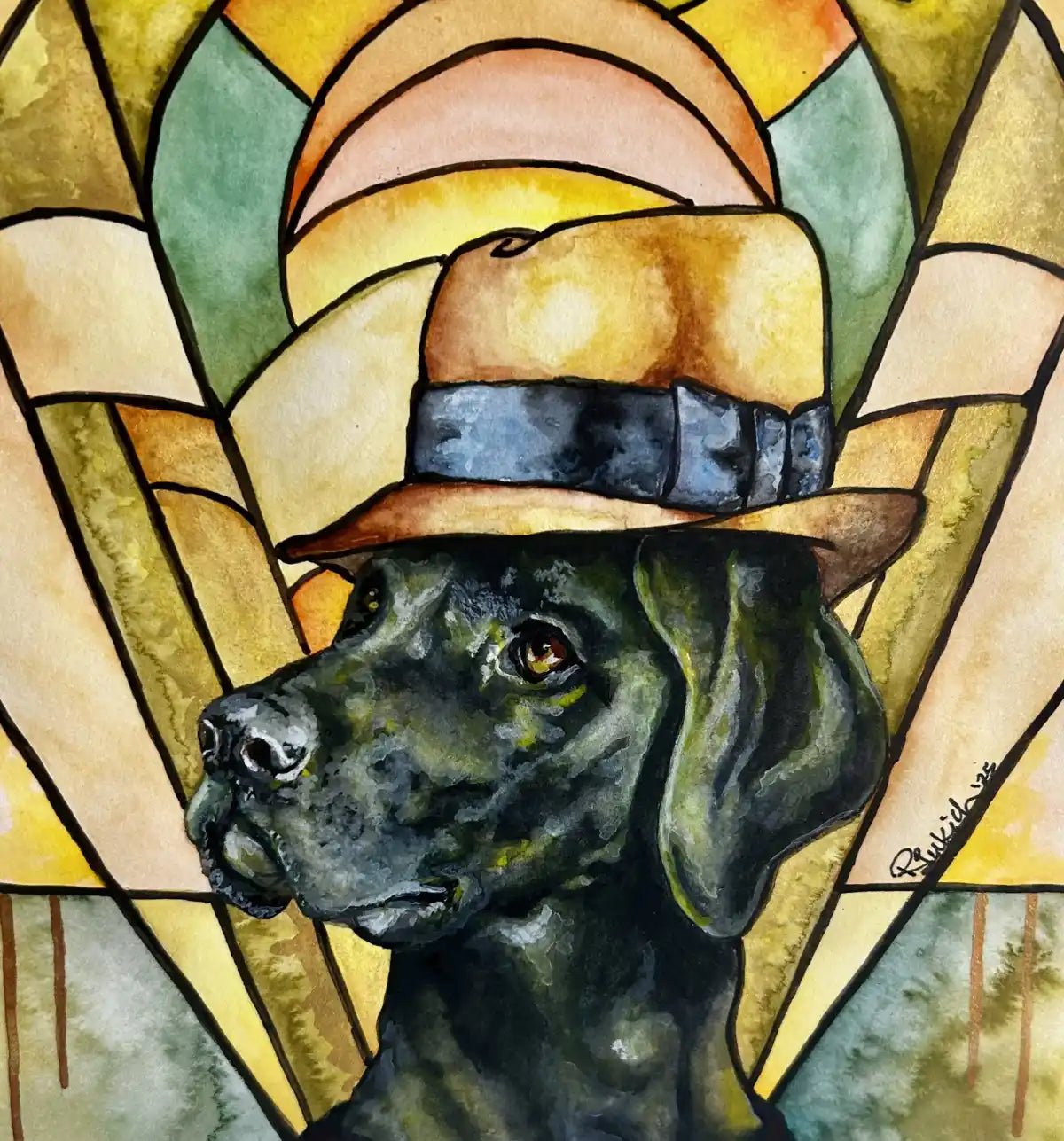 Art Deco Labrador - "Lawrence"
