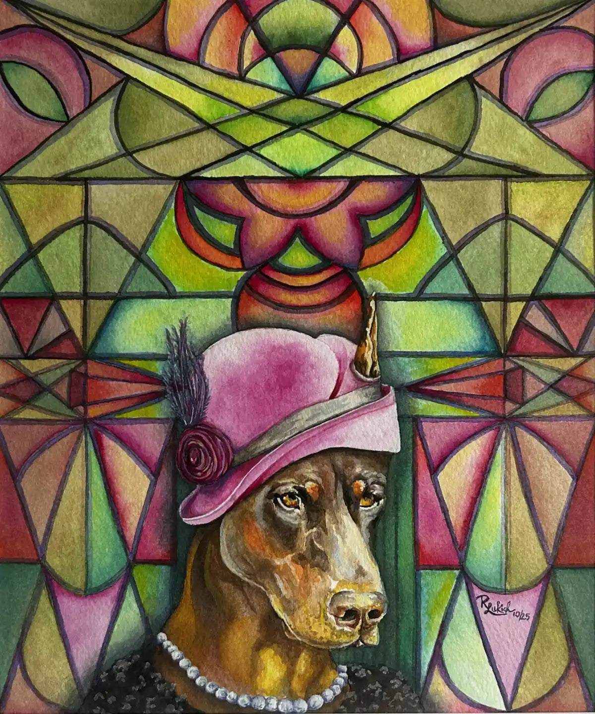 Art Deco Doberman - "Dolores"
