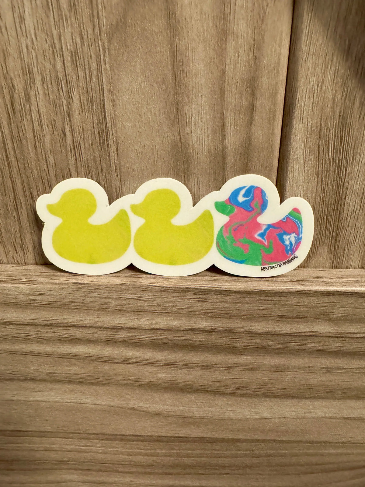 Duck Duck Polysexual Duck Sticker - Duck Duck Gray Duck - Duck Duck Pride Duck - Polysexual Pride 3.5"x1.5"