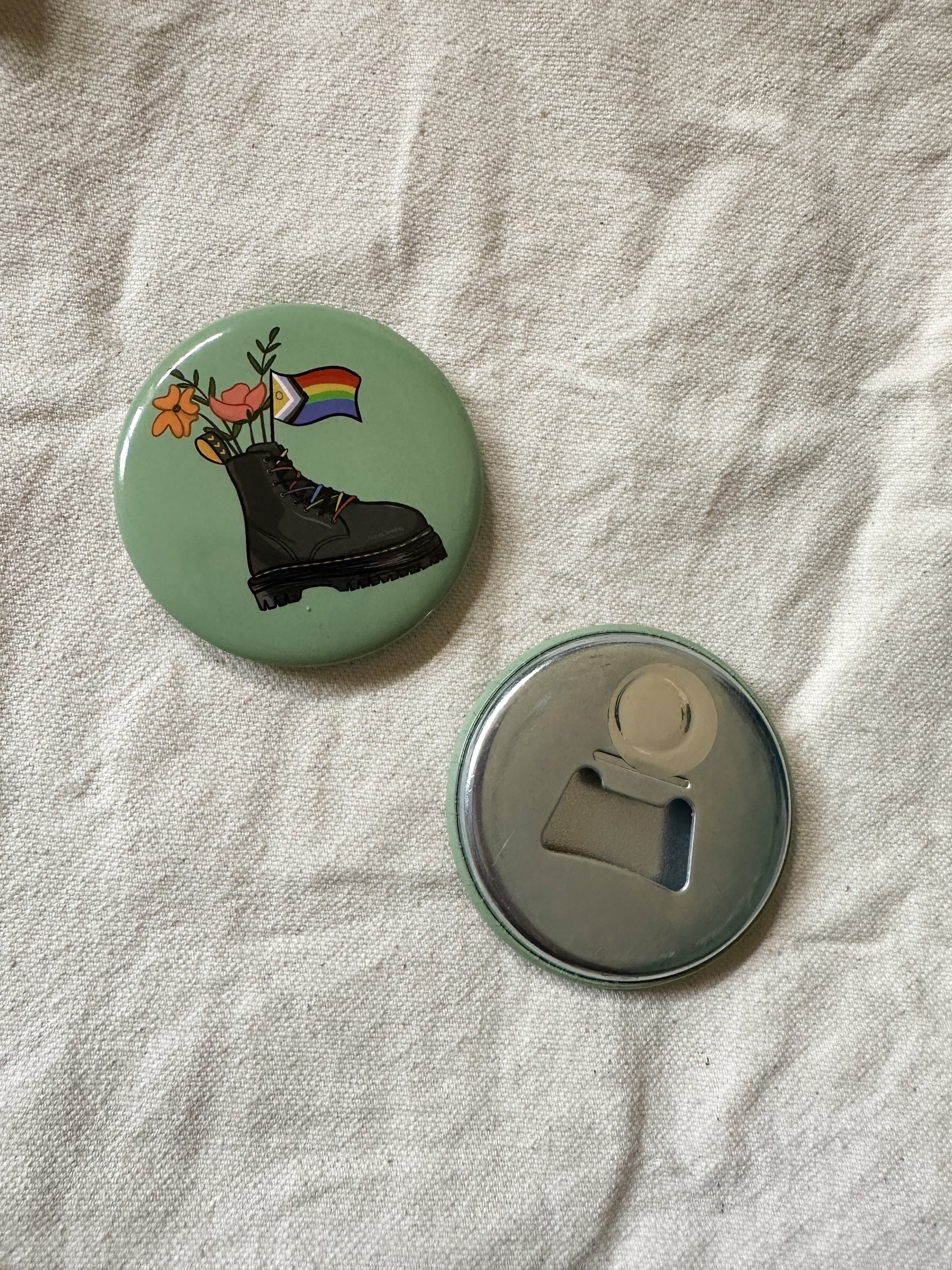 Pride Flag Combat Boot Bouquet Magnetic Bottle Opener